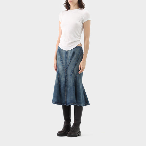 Junya Watanabe Denim Panelled Fishtail Skirt