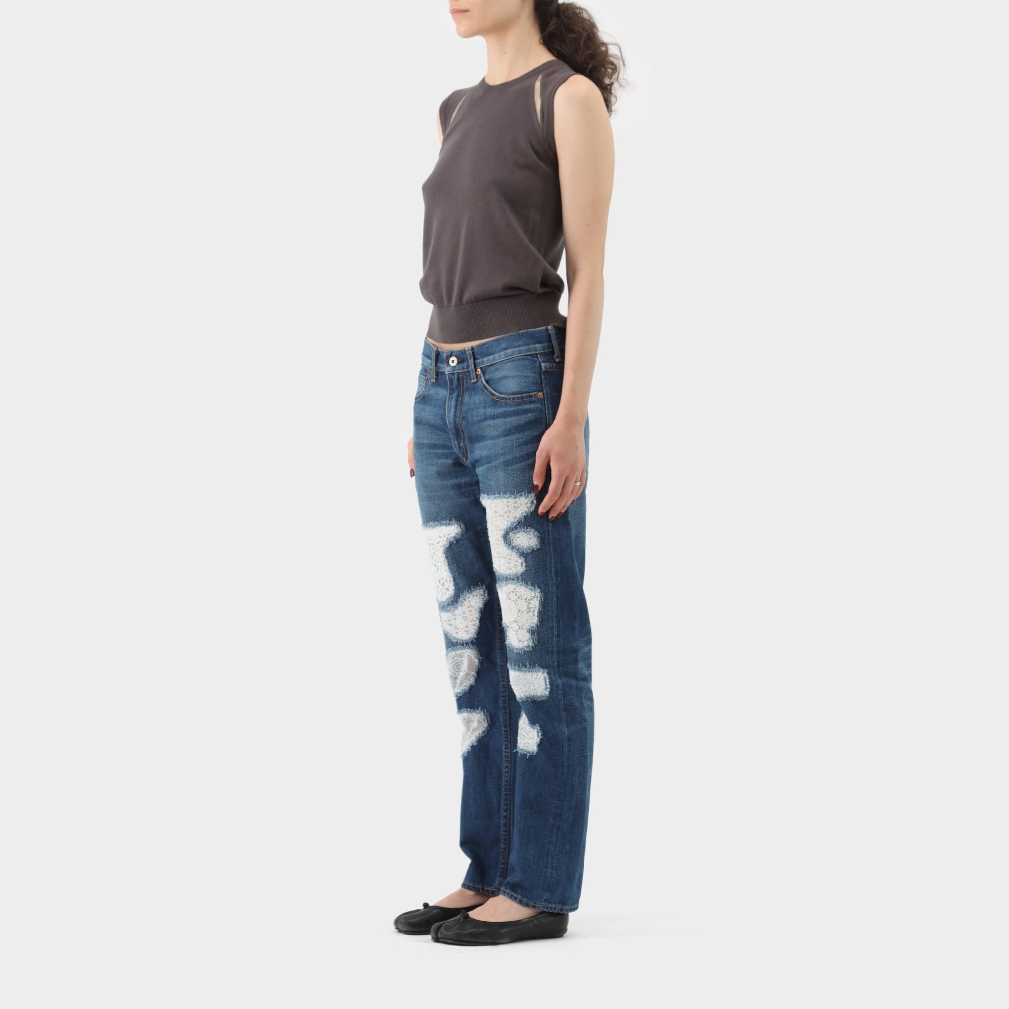 Junya Watanabe Lace Patchwork Denim Jeans