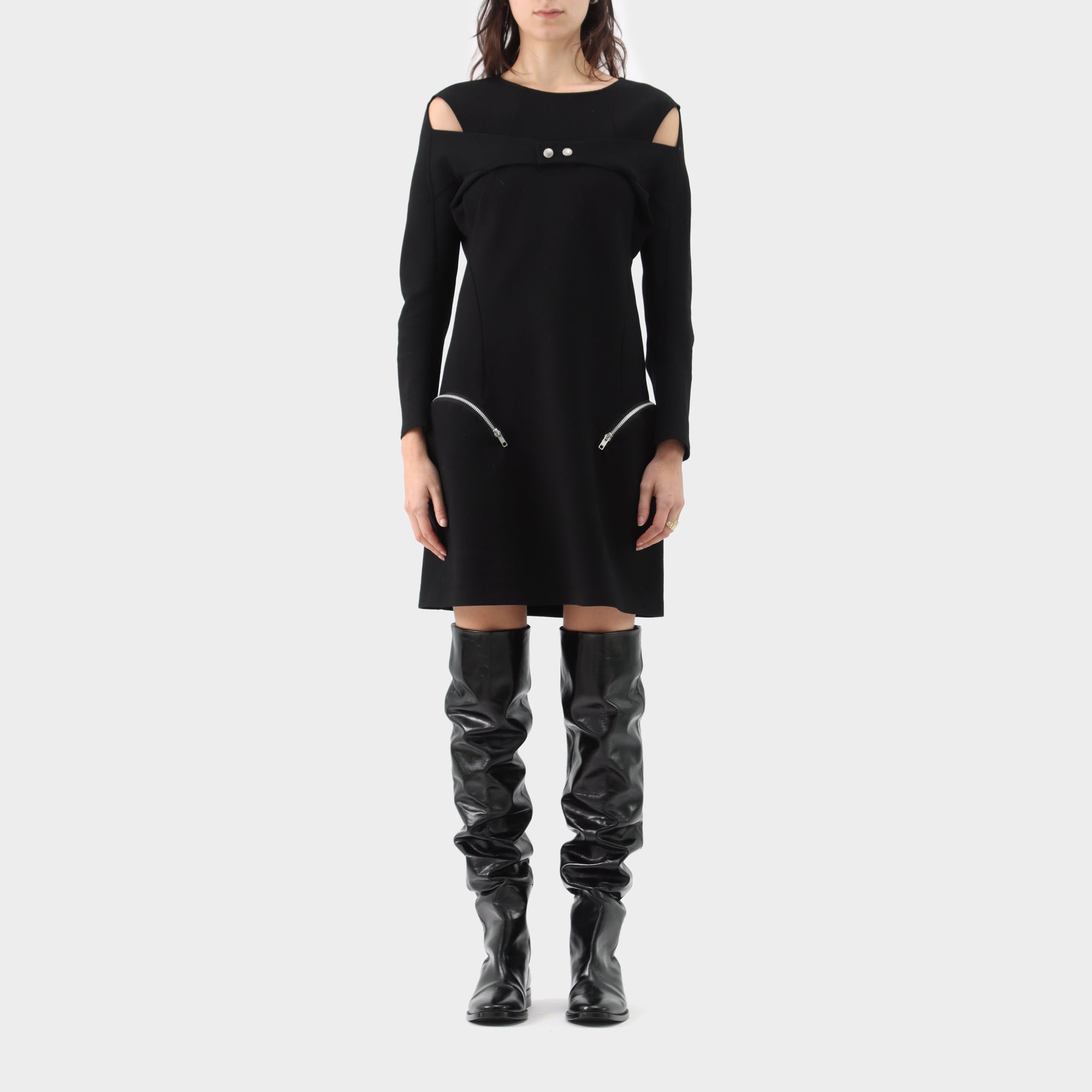 Junya Watanabe Wool Press Stud Mini Dress