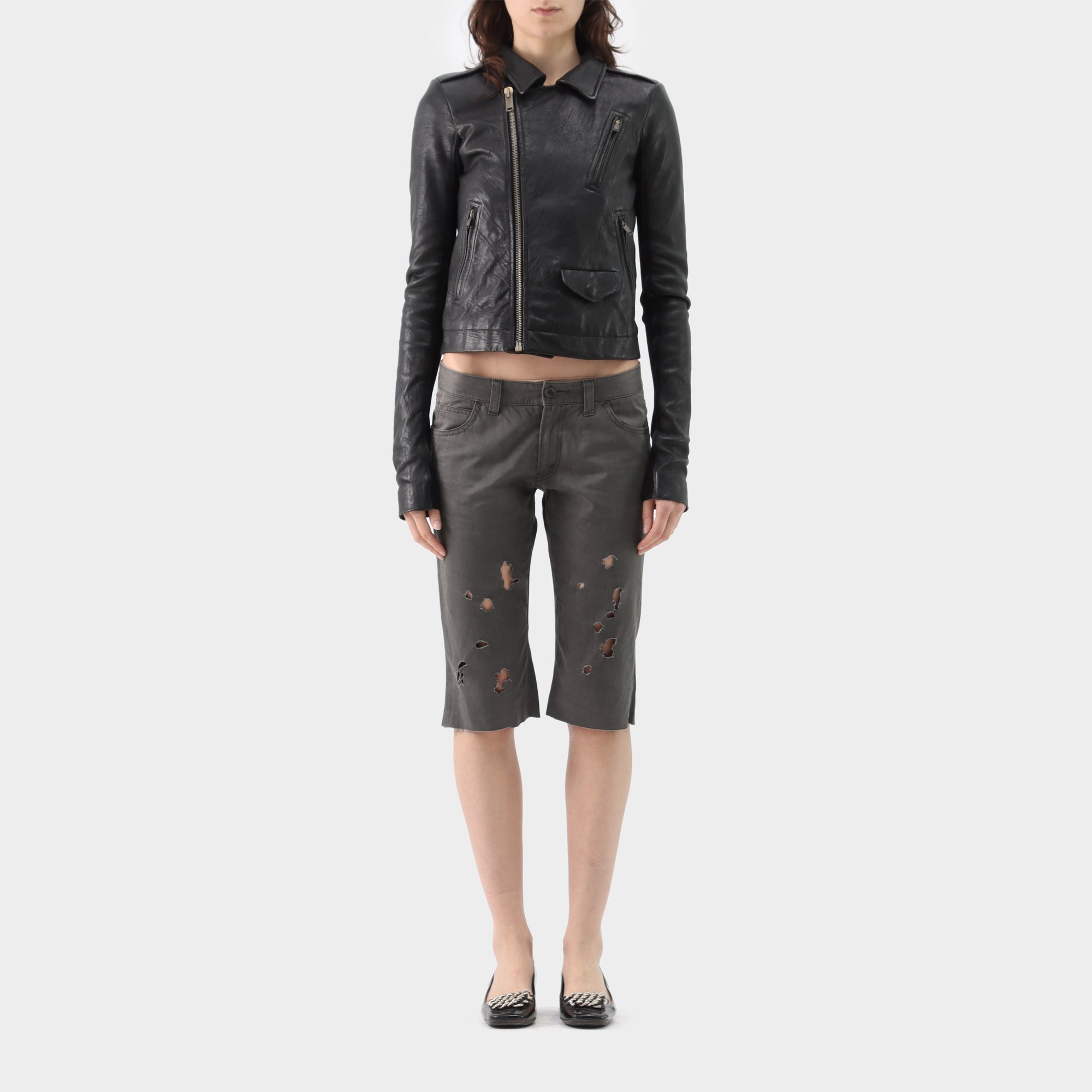 Junya Watanabe Denim Burnout Shorts