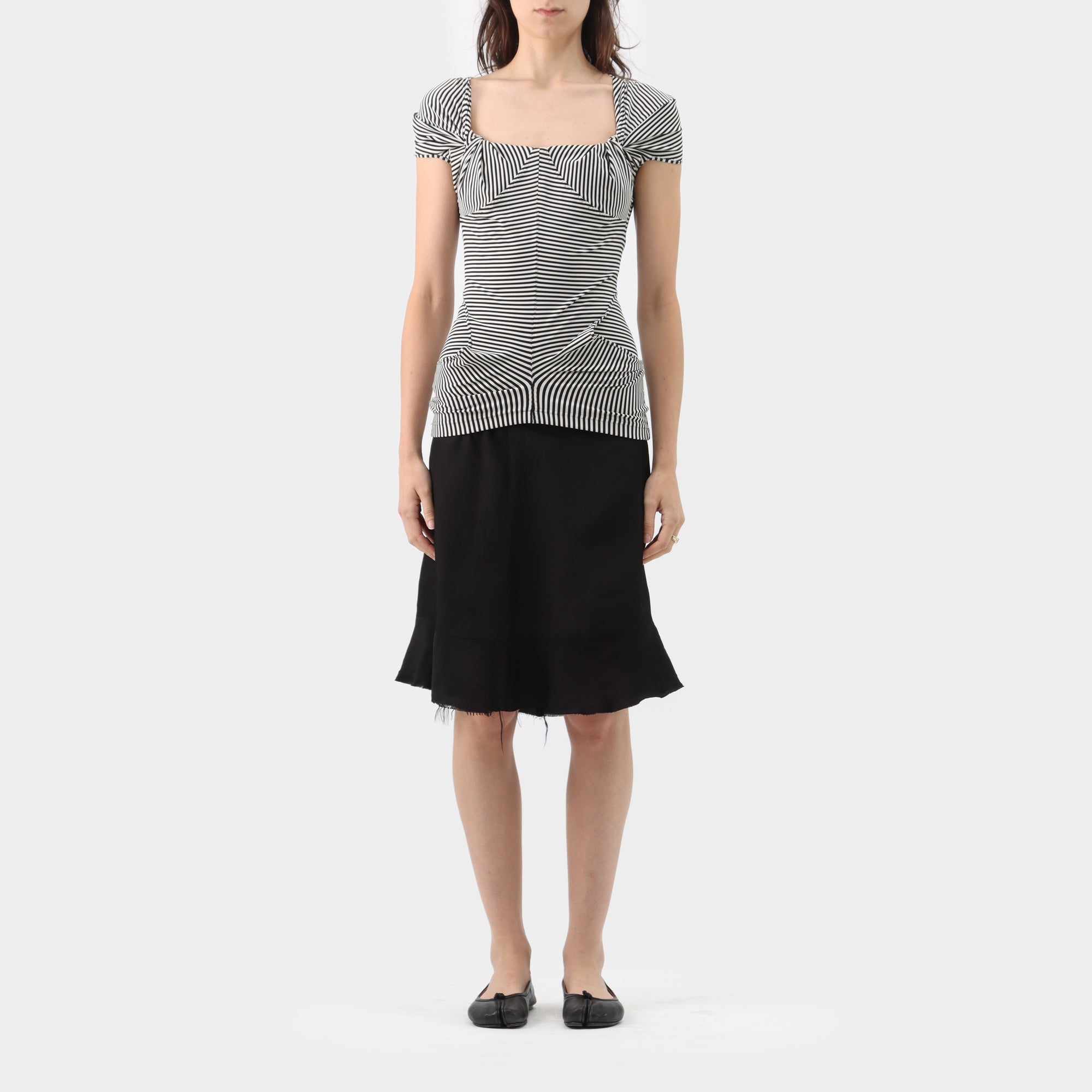 Junya Watanabe Pinstripe Twist Top