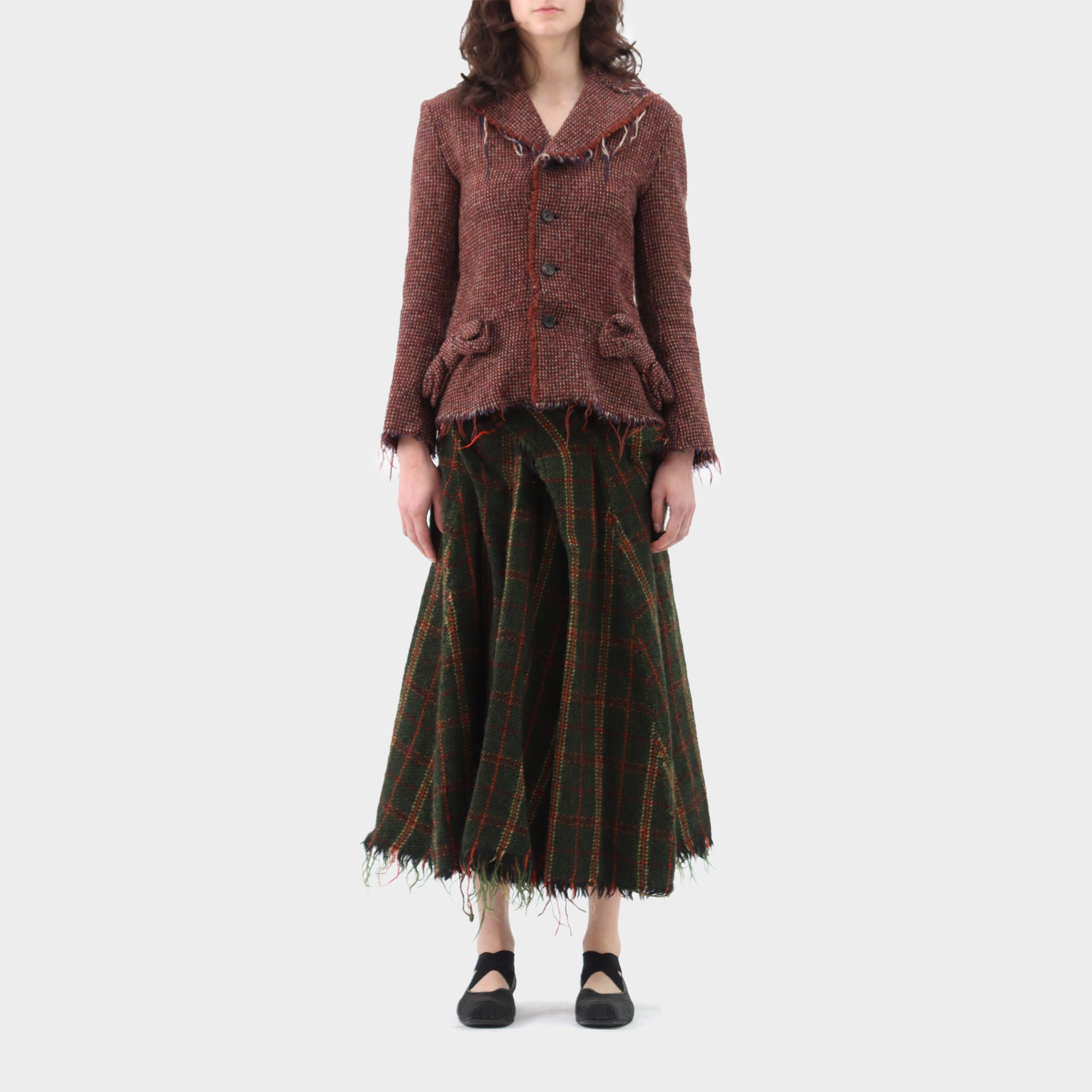 Junya Watanabe Wool Tweed Bow Blazer & Skirt