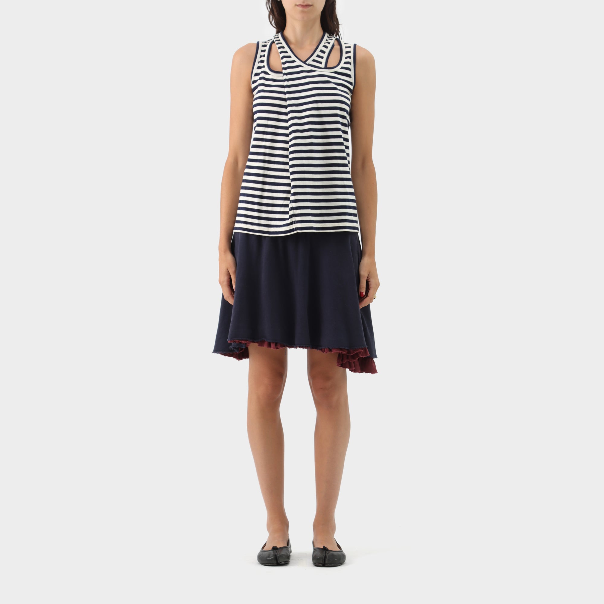 Junya Watanabe Striped Crossover Tank Top