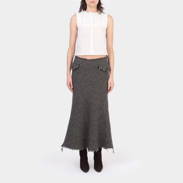 Junya Watanabe Wool Tweed Maxi Skirt