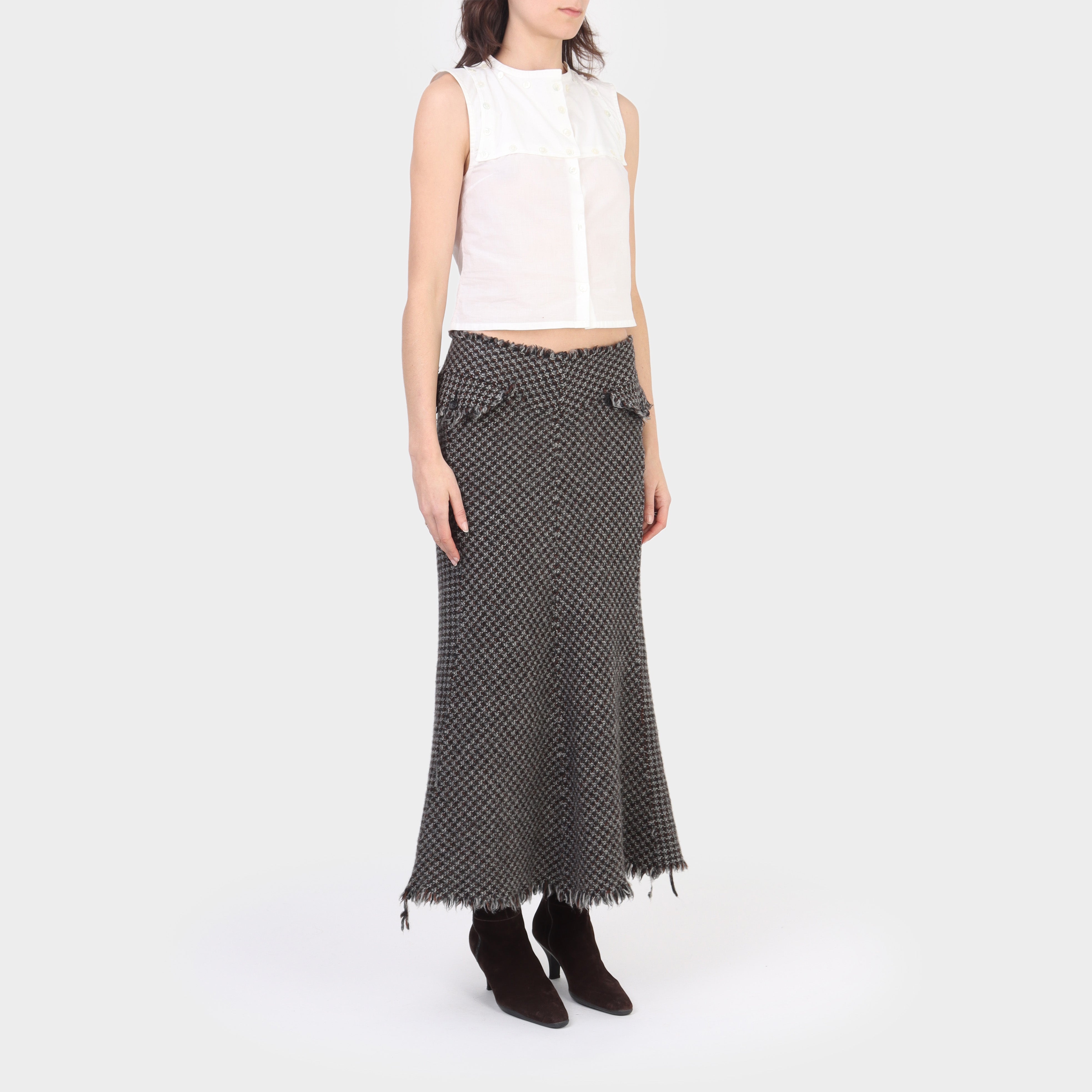 Junya Watanabe Wool Tweed Maxi Skirt – Shop Bruce