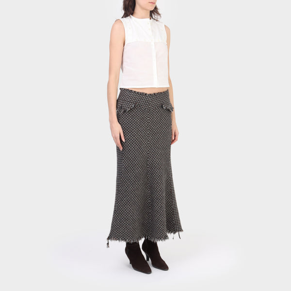 Junya Watanabe Wool Tweed Maxi Skirt