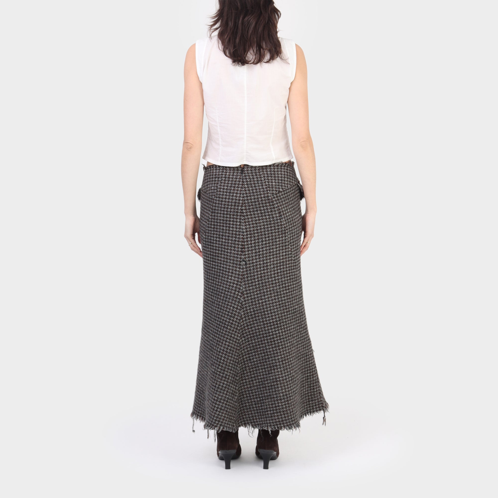 Junya Watanabe Wool Tweed Maxi Skirt