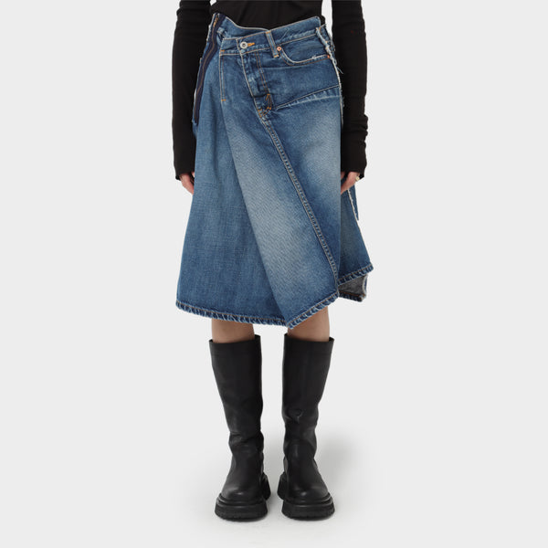 Junya Watanabe Distressed Reworked Denim Skirt