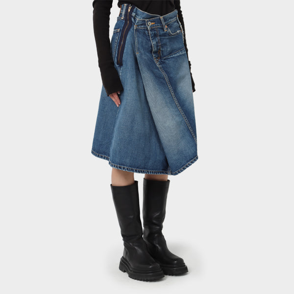 Junya Watanabe Distressed Reworked Denim Skirt