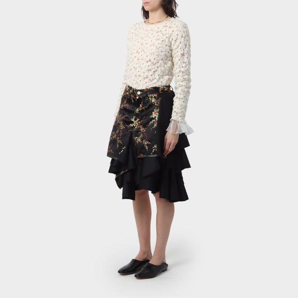 Junya Watanabe Floral Ruffle Tiered Skirt