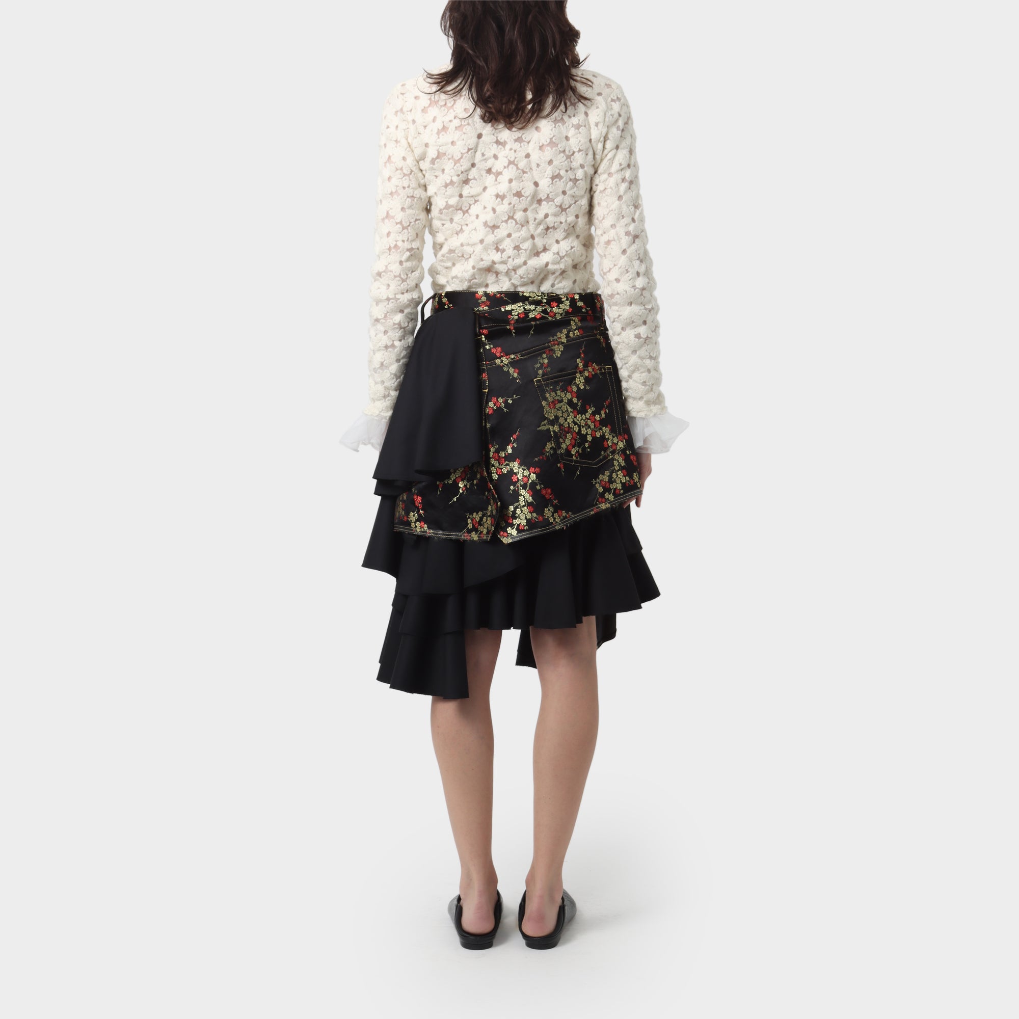 Junya Watanabe Floral Ruffle Tiered Skirt