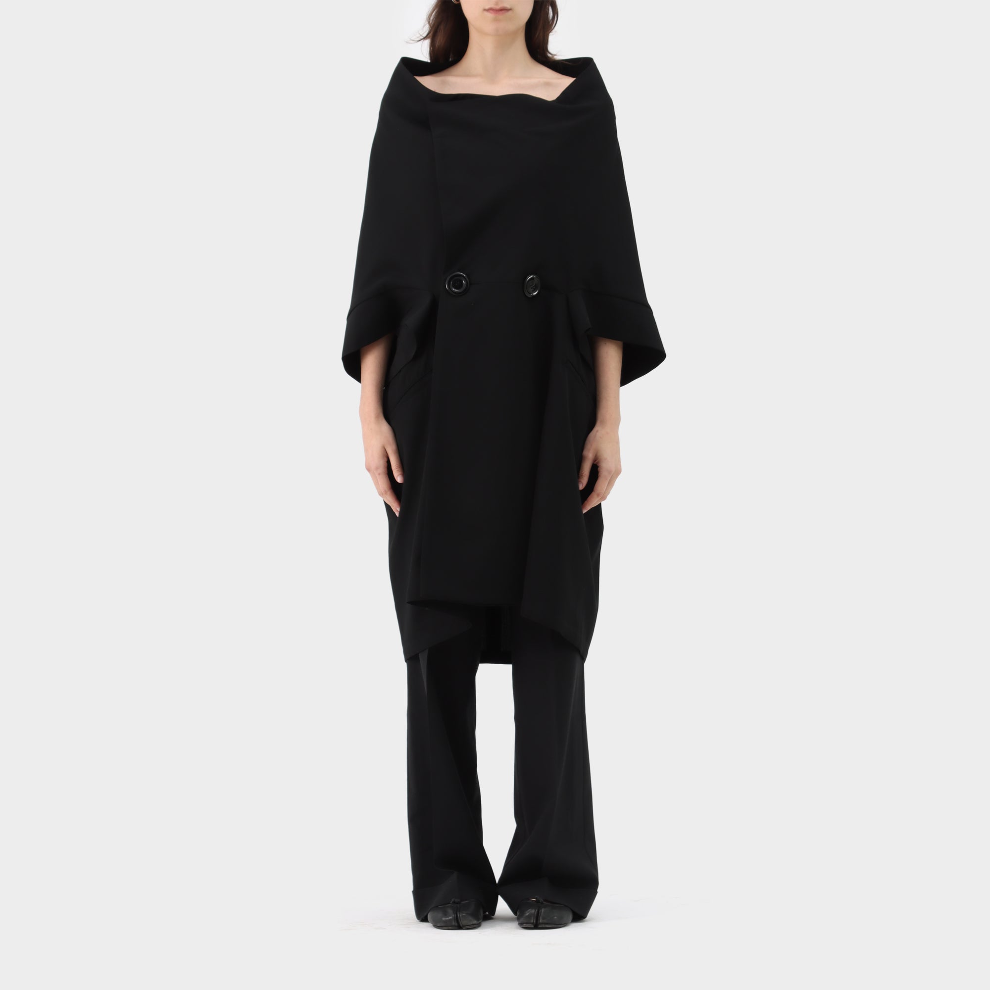 Limi Feu Wool Trench Poncho Dress