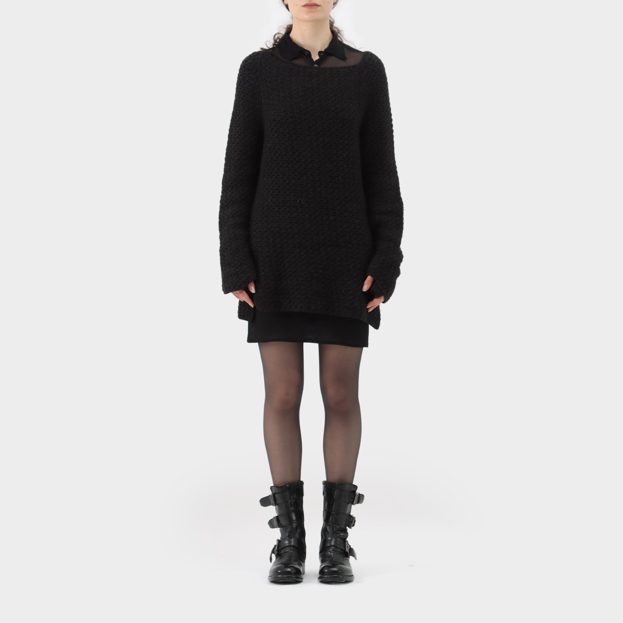 Lost and Found Ria Dunn Knitted Linen/Angora Wool Sweater