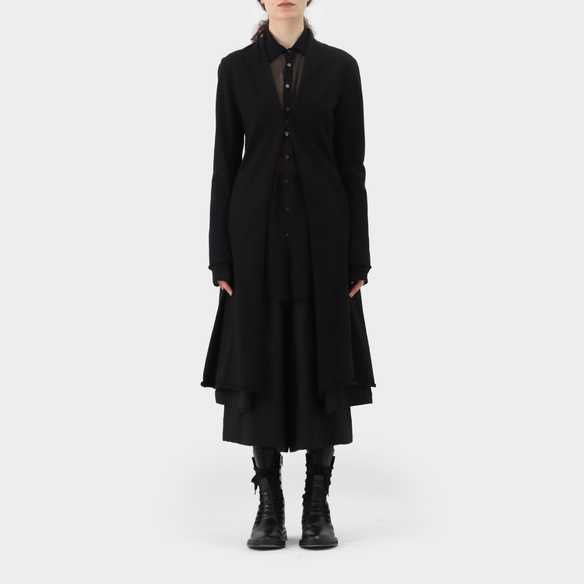 MA+ Long Cotton Open Coat