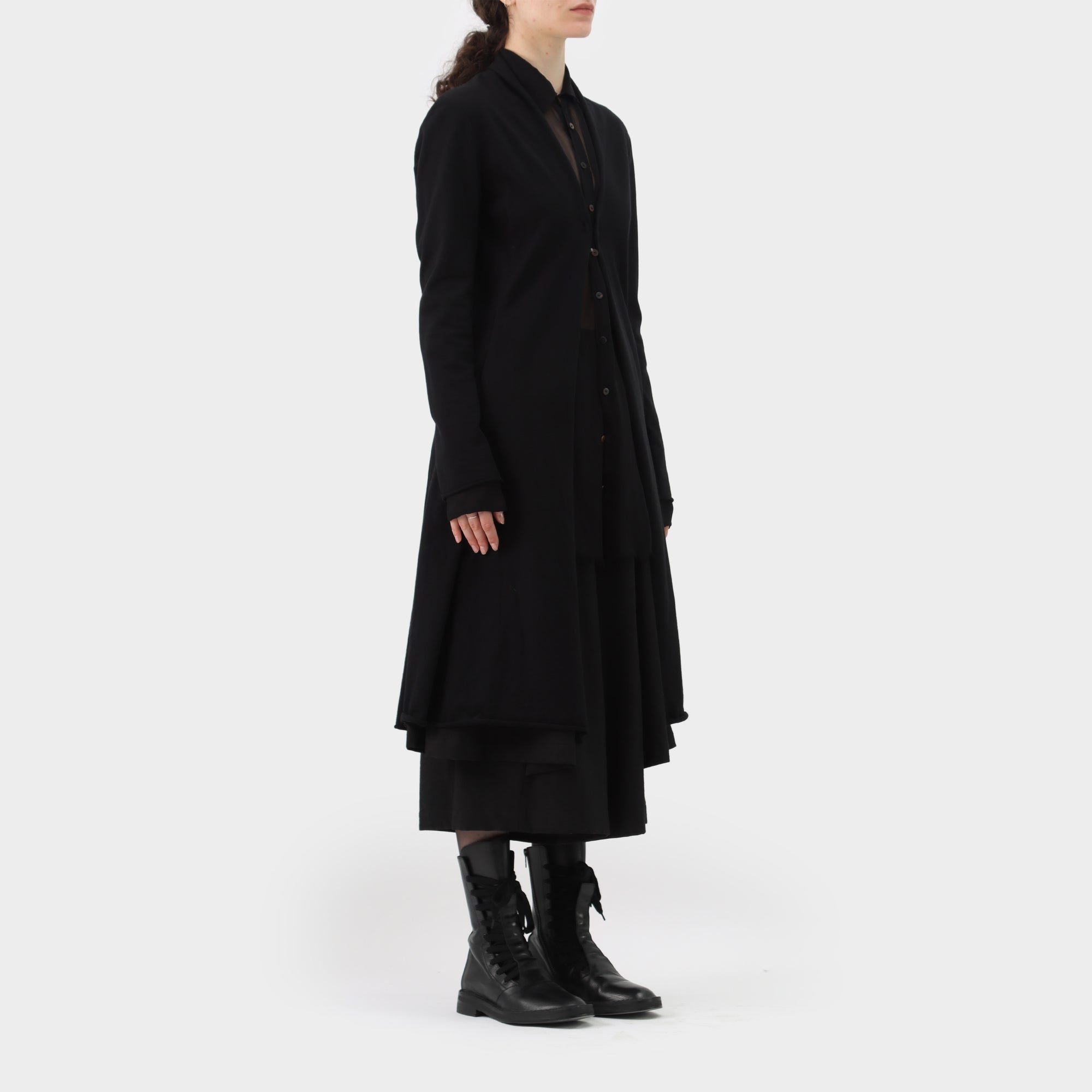 MA+ Long Cotton Open Coat