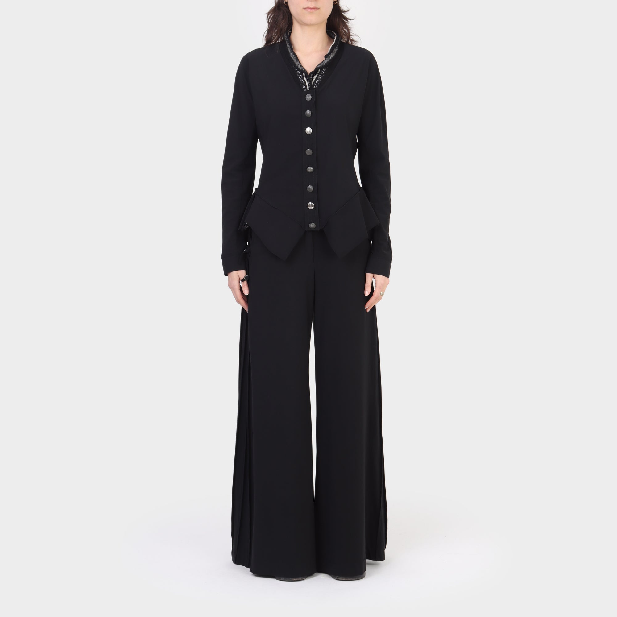 Marithé+François Girbaud Draped Fitted Jacket With Wool Collar