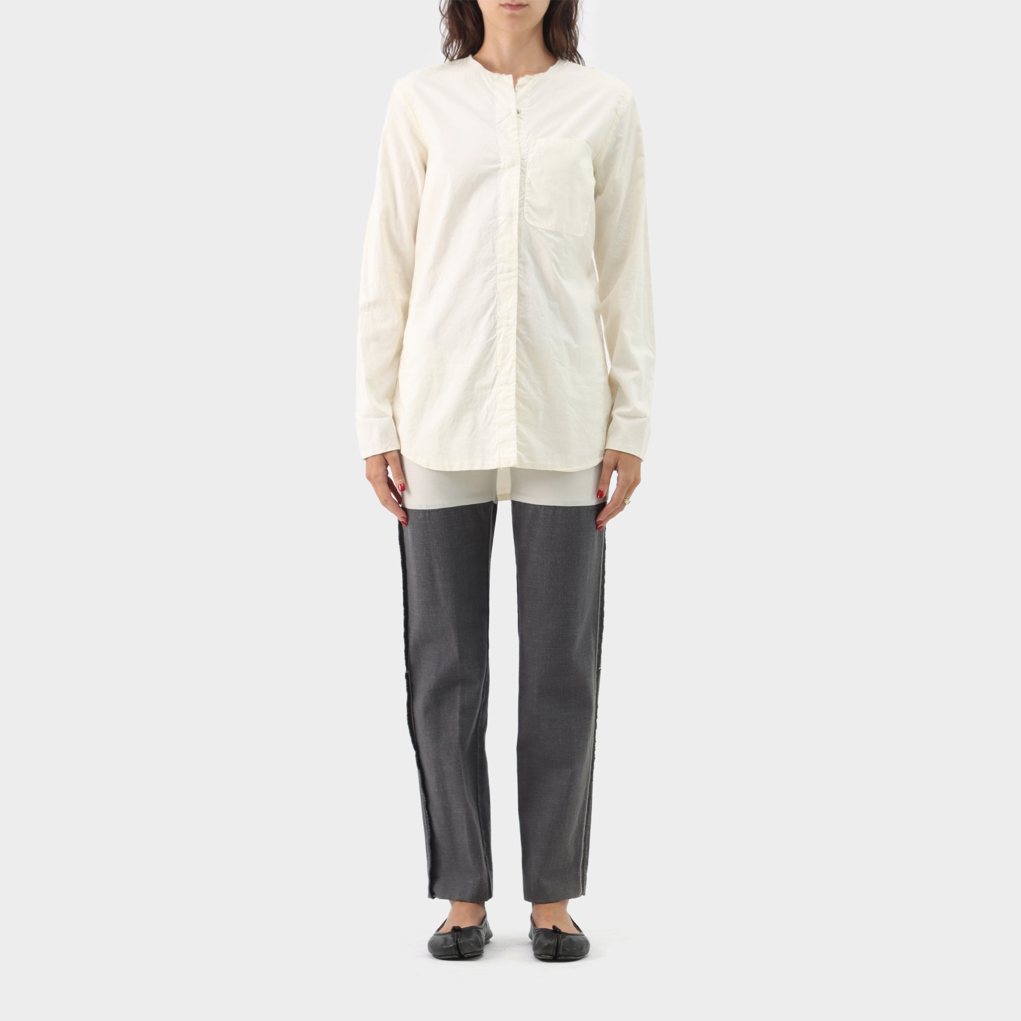 Maison Margiela Line 6 'Light weight' Collarless Press Stud Button up