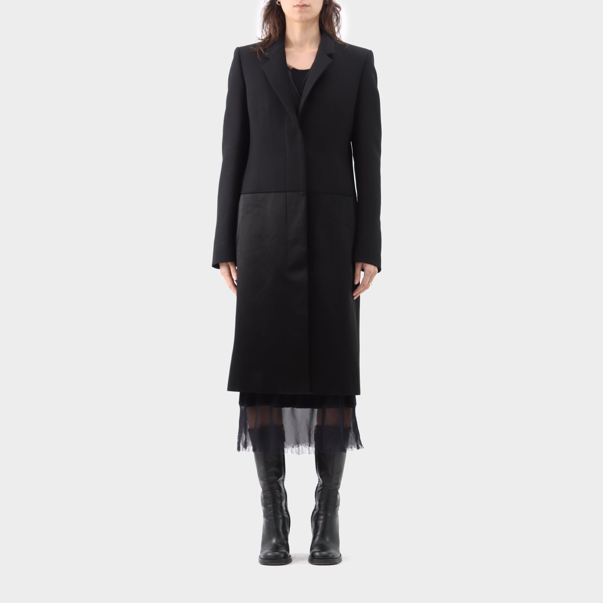 Masion Martin Margiela Wool and Satin Panelled Coat