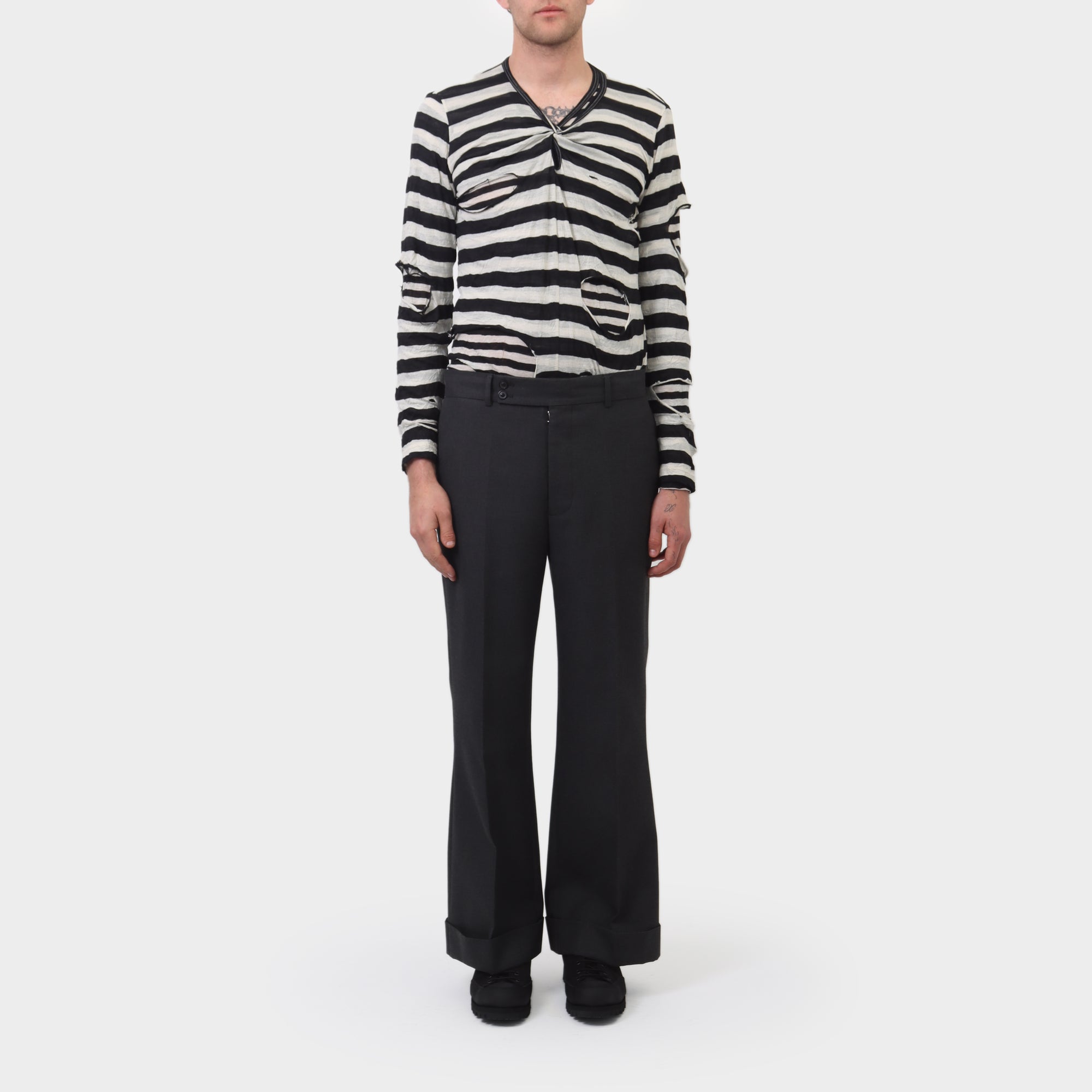 Maison Margiela Wide Leg Middle Pleat Trousers