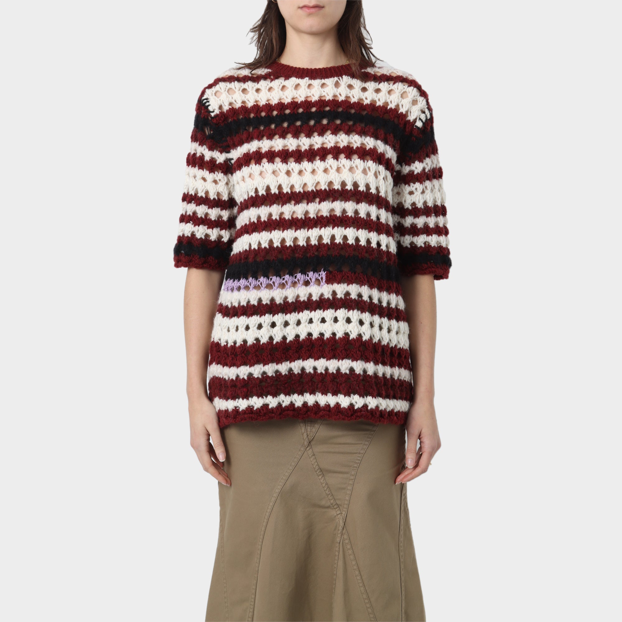 Marni Striped Alpaca Crochet Top
