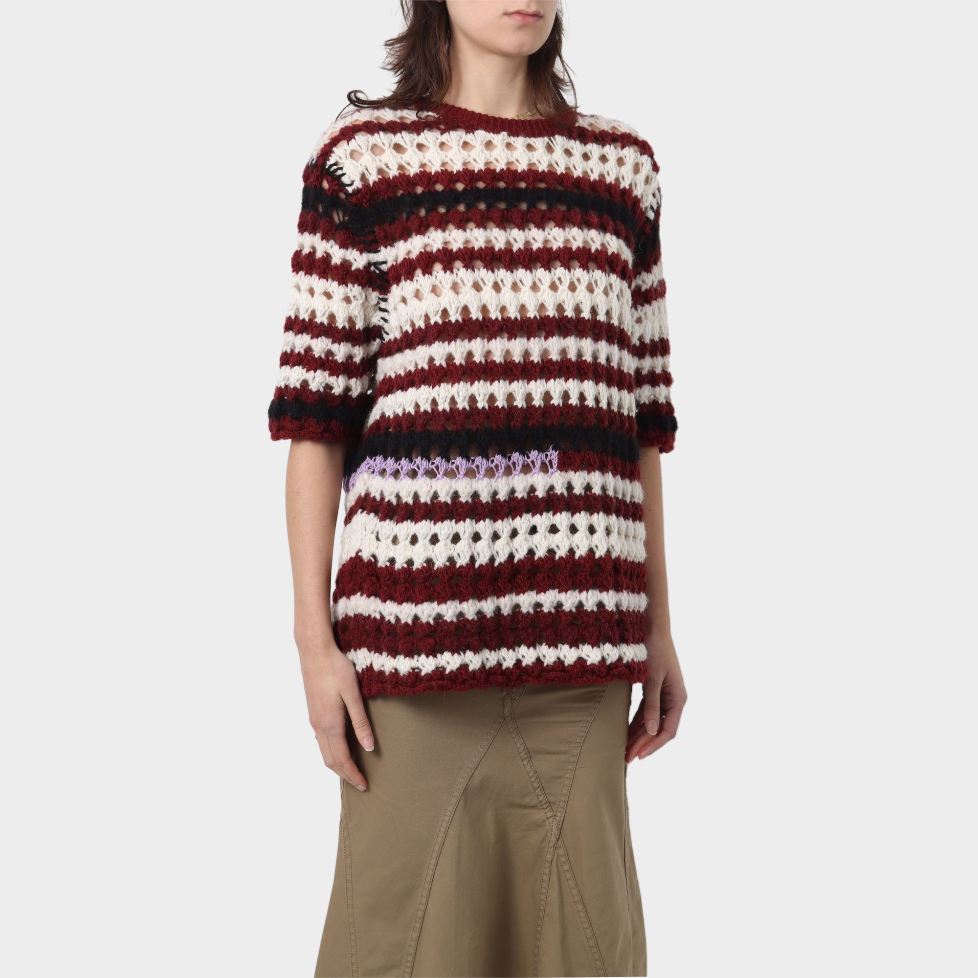 Marni Striped Alpaca Crochet Top