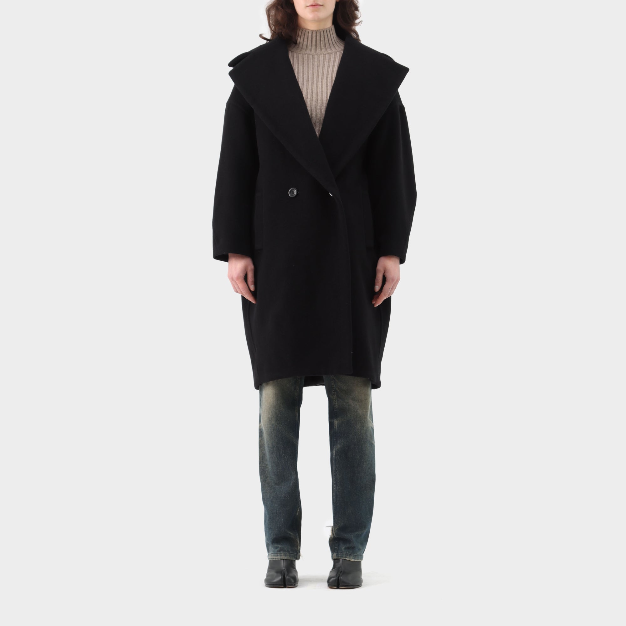 Max Mara Cashmere Blend Wide Collar Coat
