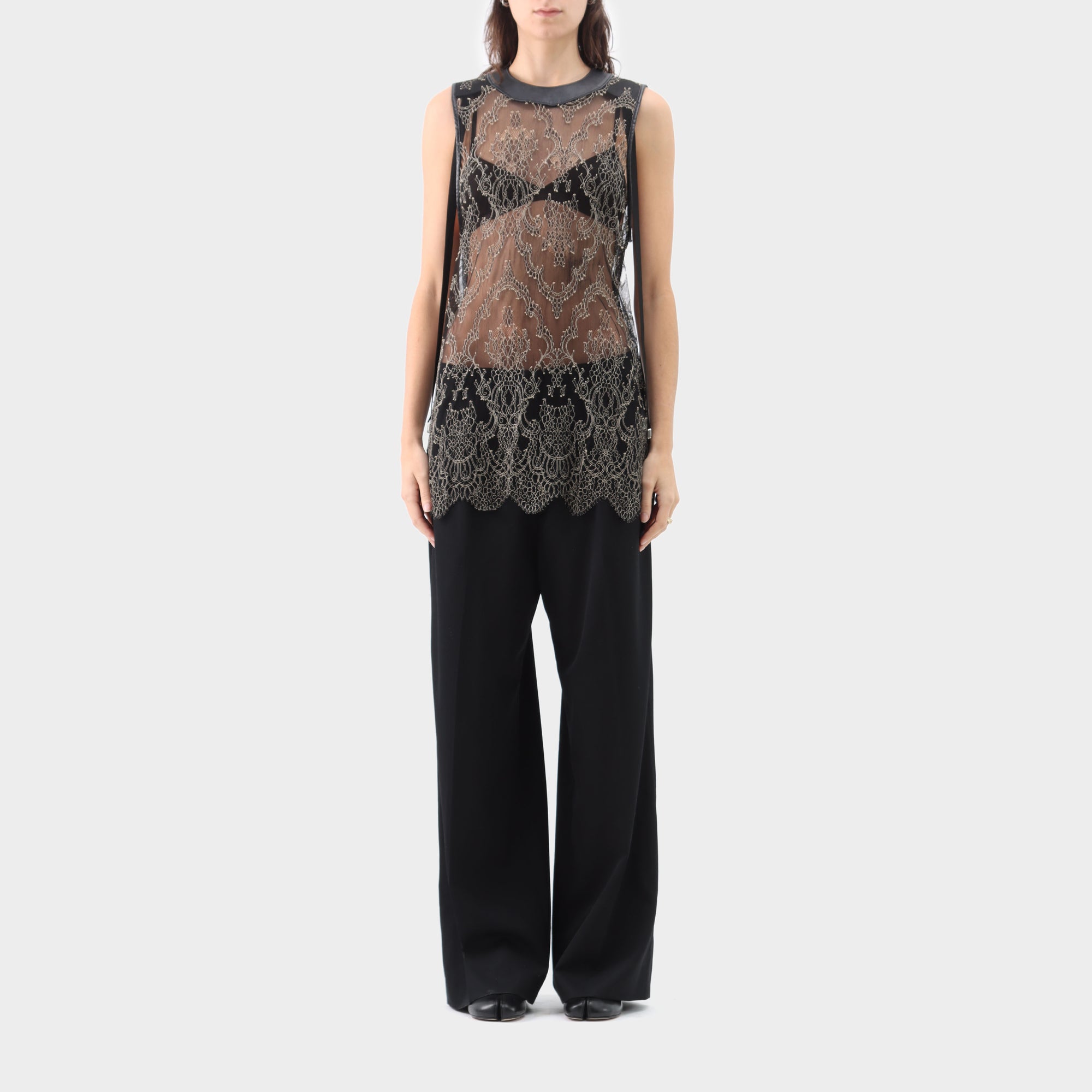Mihara Yasuhiro Lace Embroidered Tank