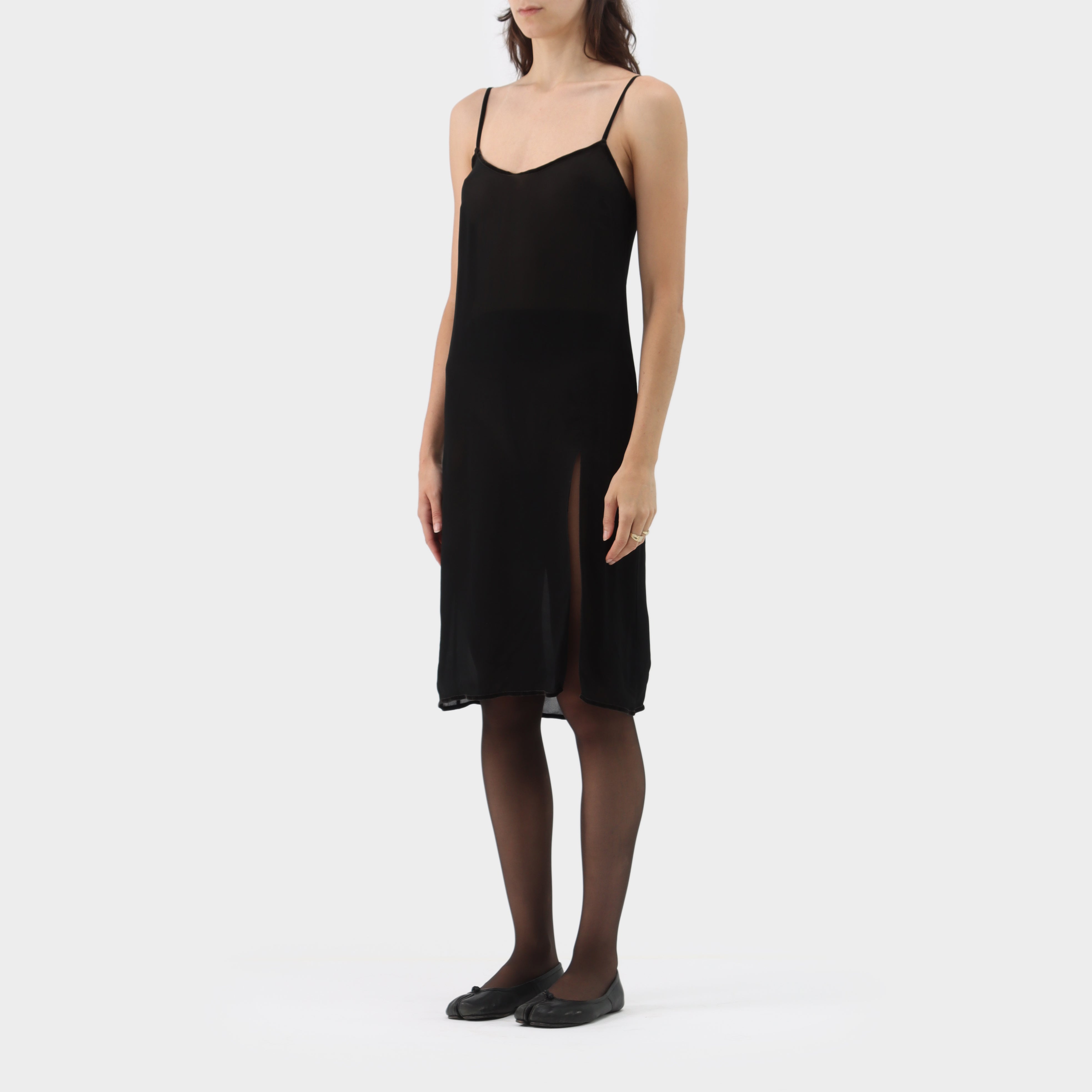 ワンピース Miu Miu Black Stain Long Dress Black Long Satin Dress | Miu Miu