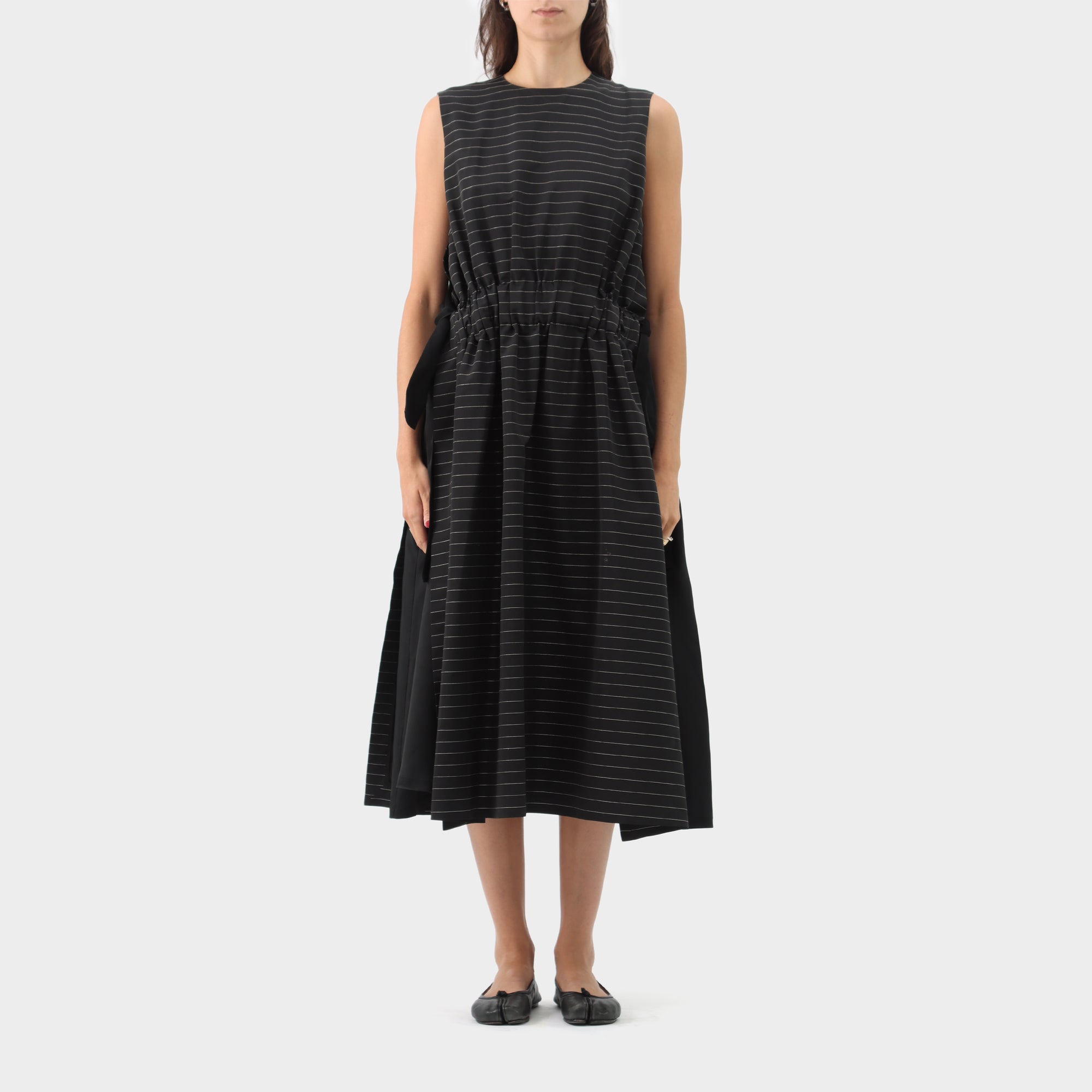 Noir Kei Ninomiya Striped Apron Dress