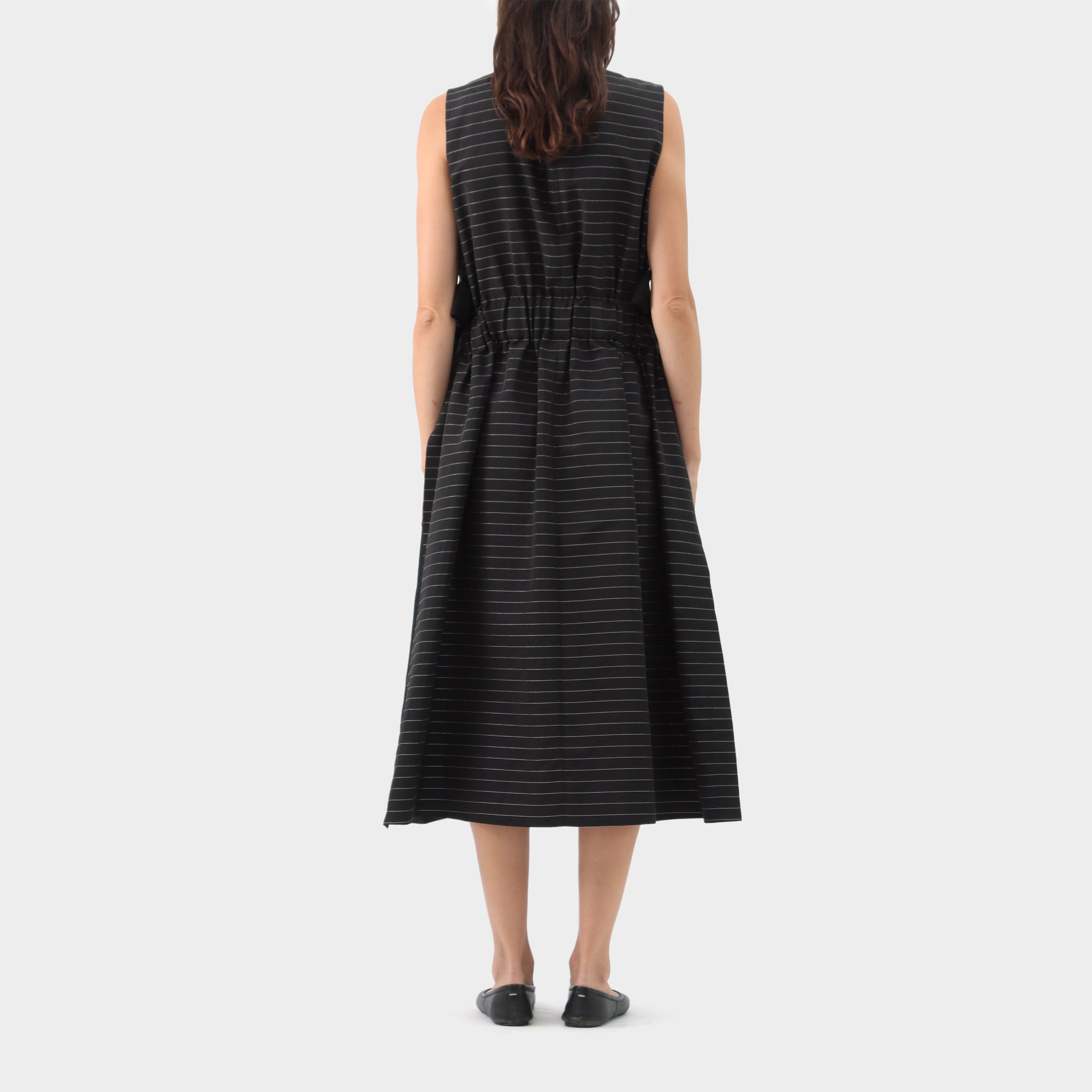 Noir Kei Ninomiya Striped Apron Dress