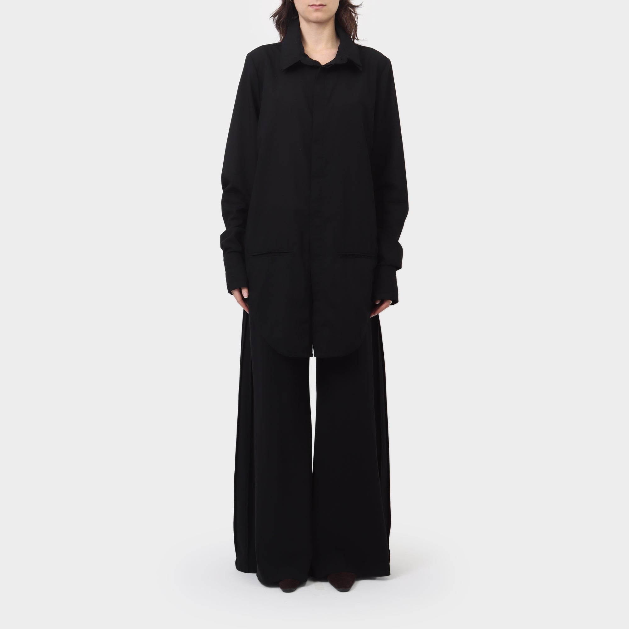 NomD Cropped Back Long sleeve with Removable Layered Collar