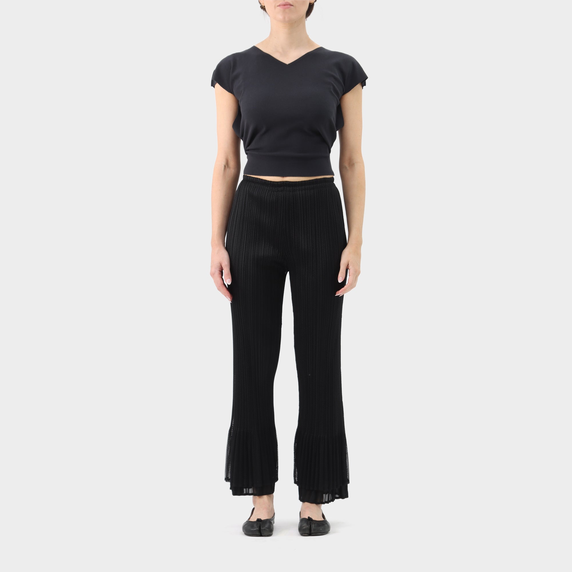 Pleats Please Pleated Double Layered Perforated Pants