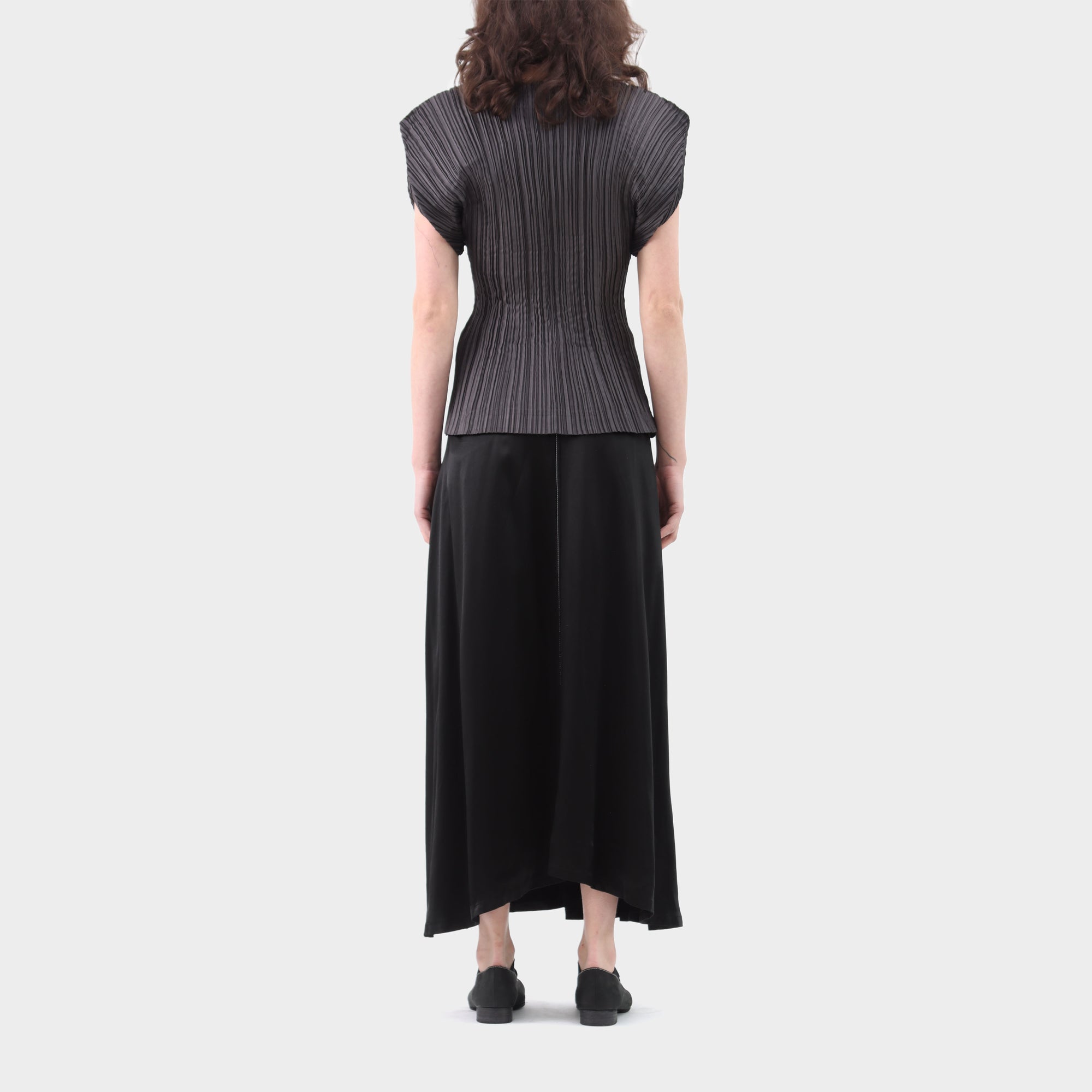 Issey Miyake Pleated Cap Sleeve Top