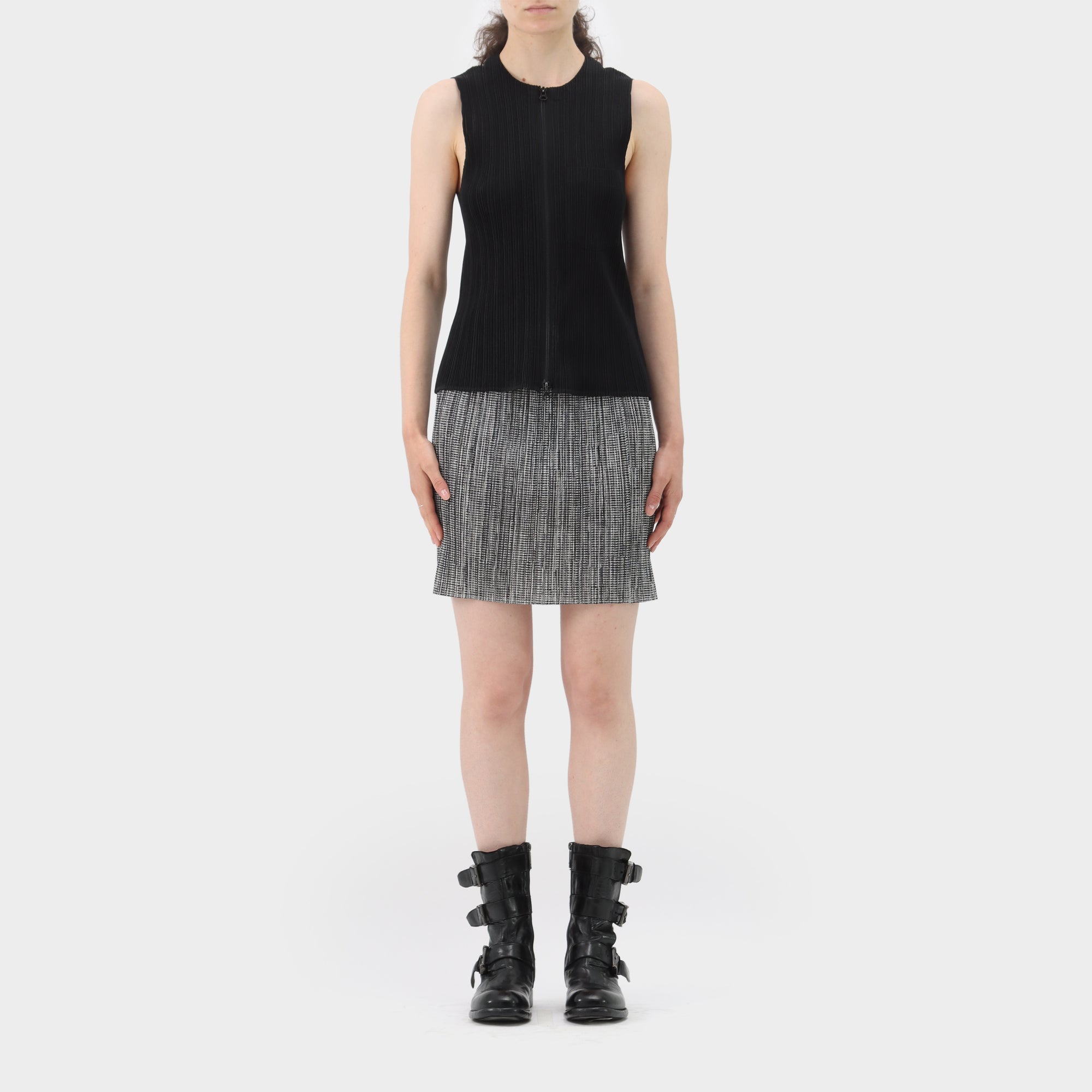 Pleats Please Zip-up Pleated Vest