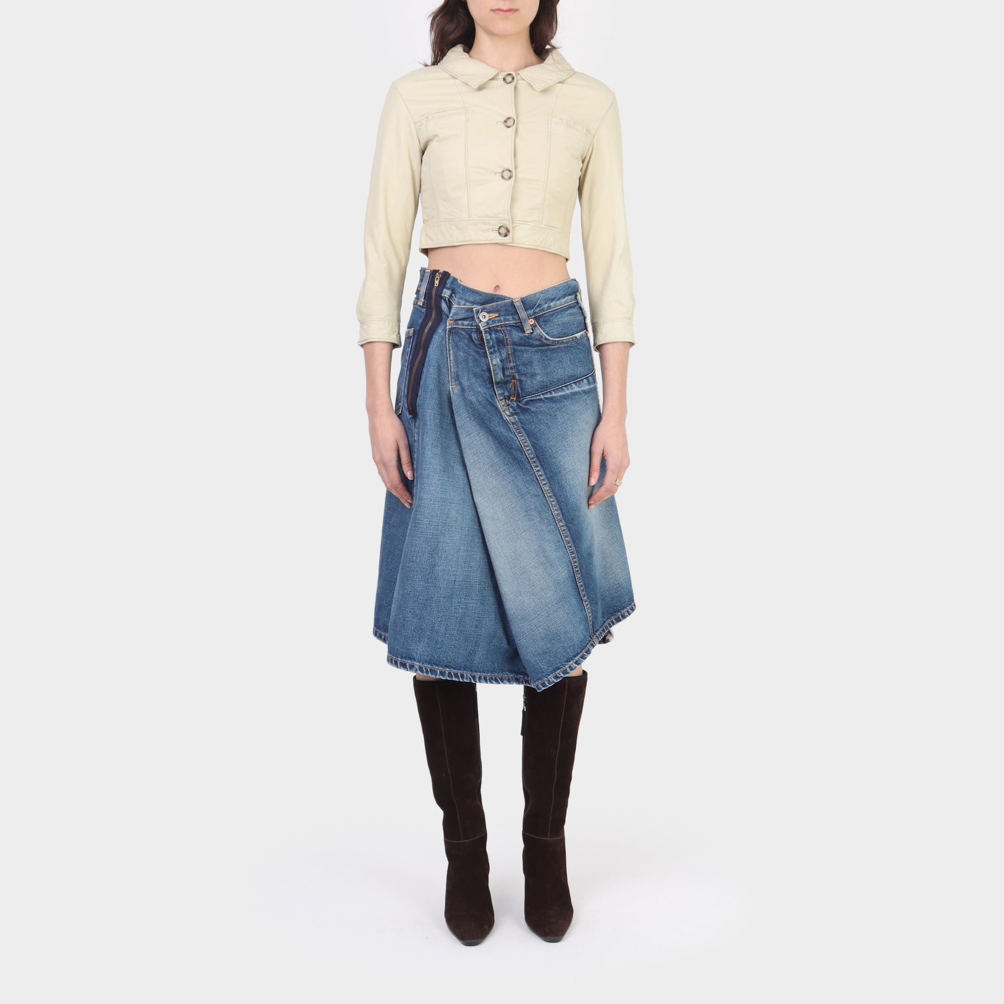 Prada Cropped Leather Mini Jacket