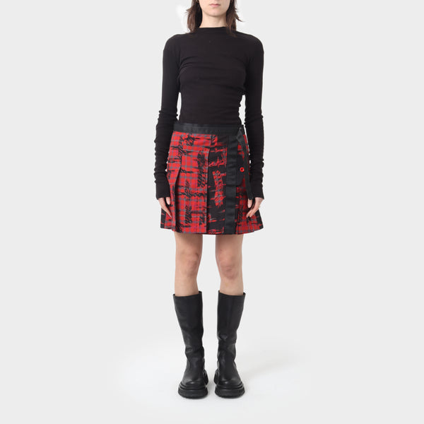 Marithe+Francois Girbaud Pleated Mini Wrap Skirt
