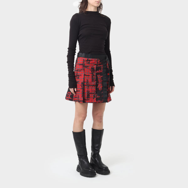 Marithe+Francois Girbaud Pleated Mini Wrap Skirt