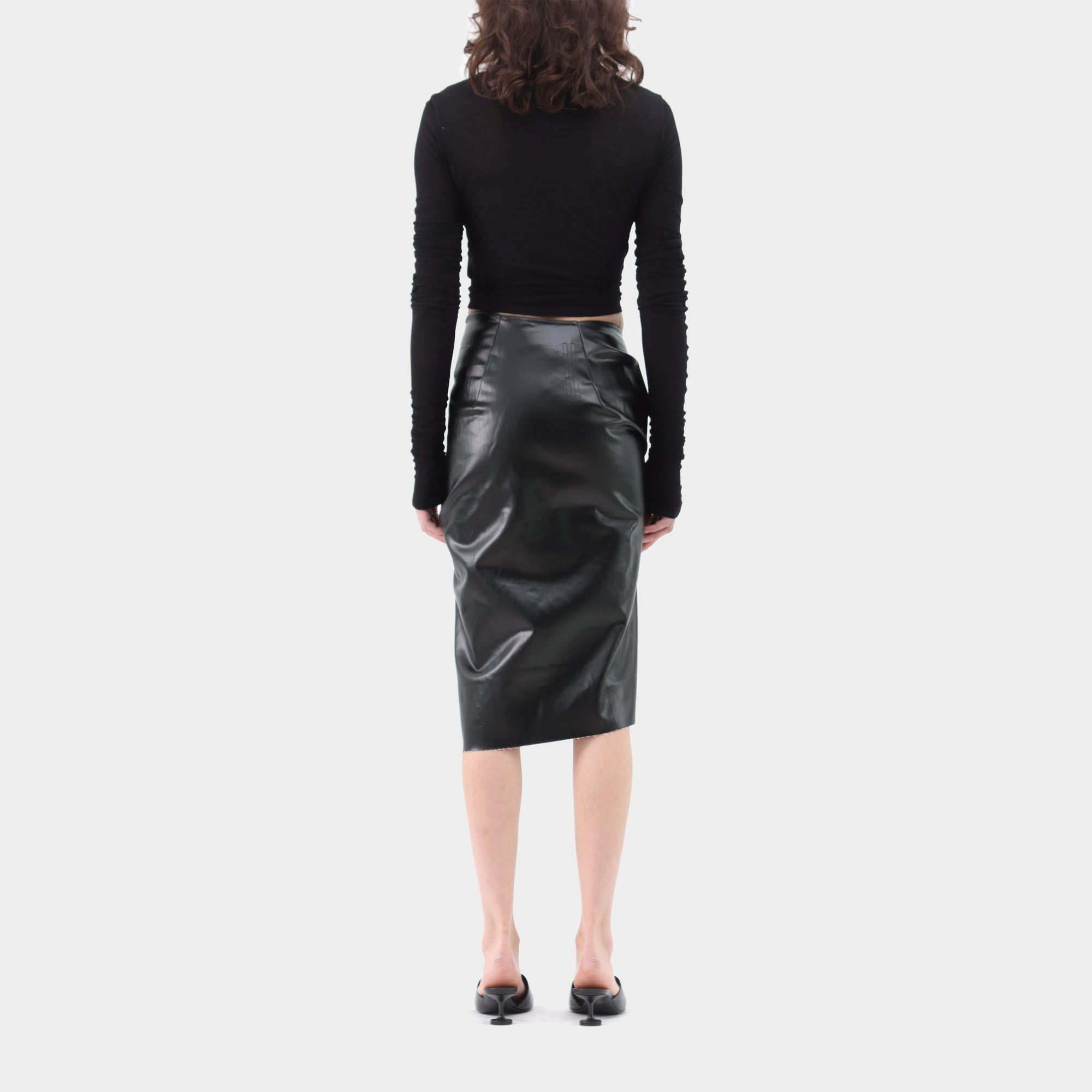 Rick Owens DRKSHDW Coated Denim Skirt