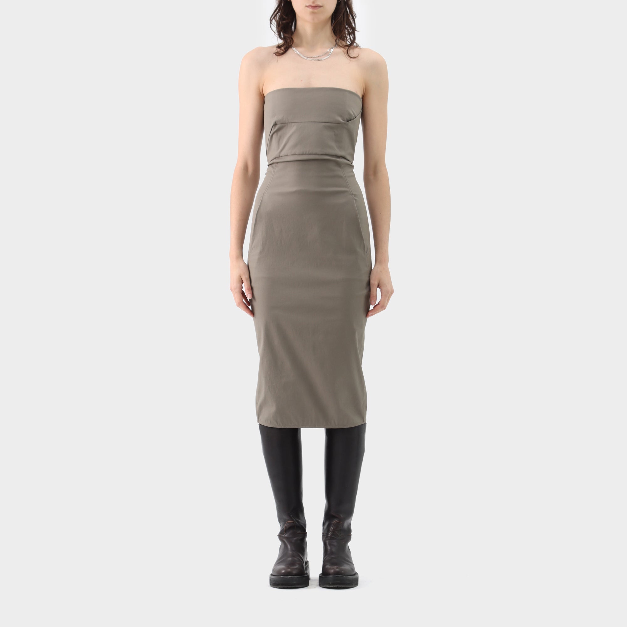 Rick Owens Stretch Cotton Sculptured Dress