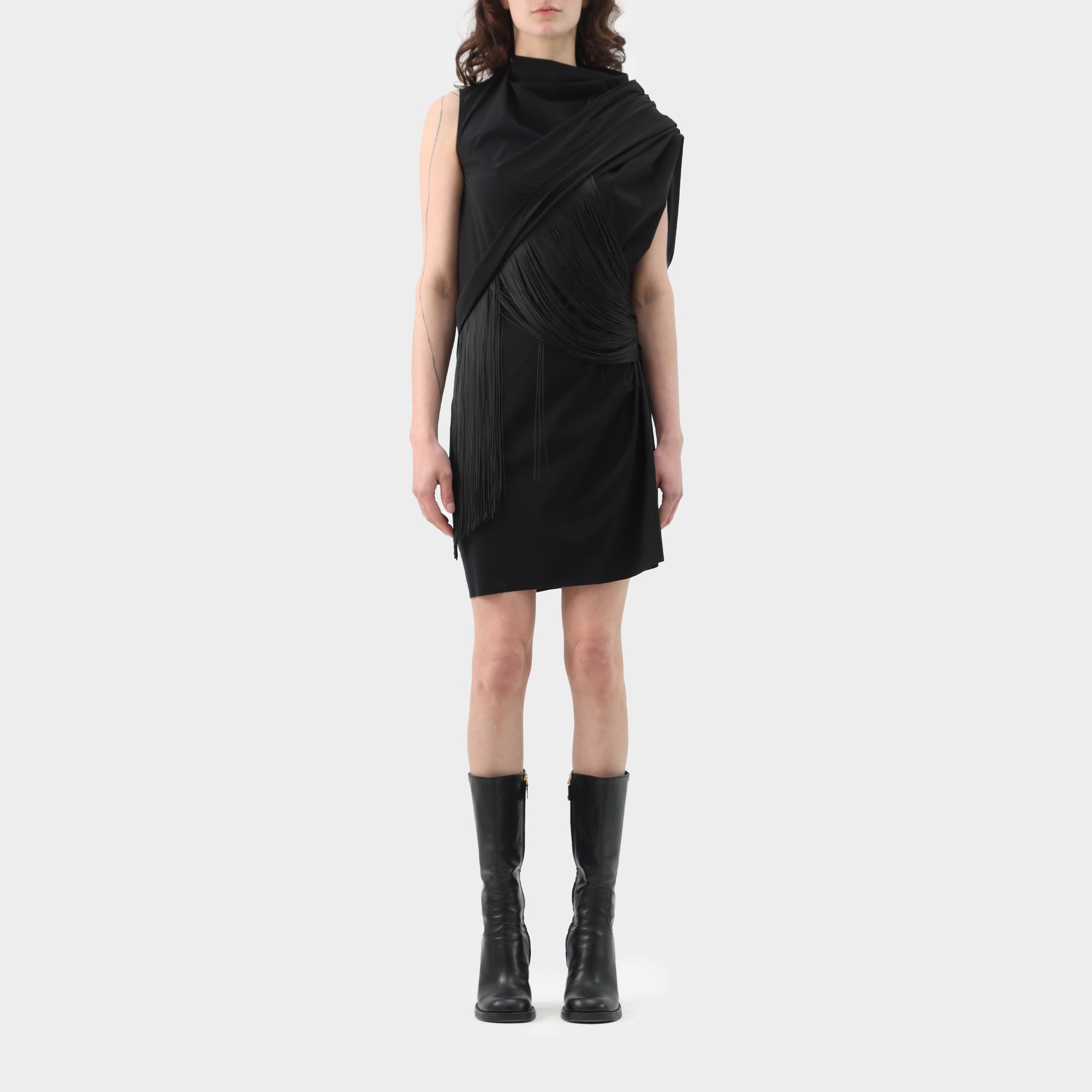 Rick Owens Babel Rubber Fringed Sheath