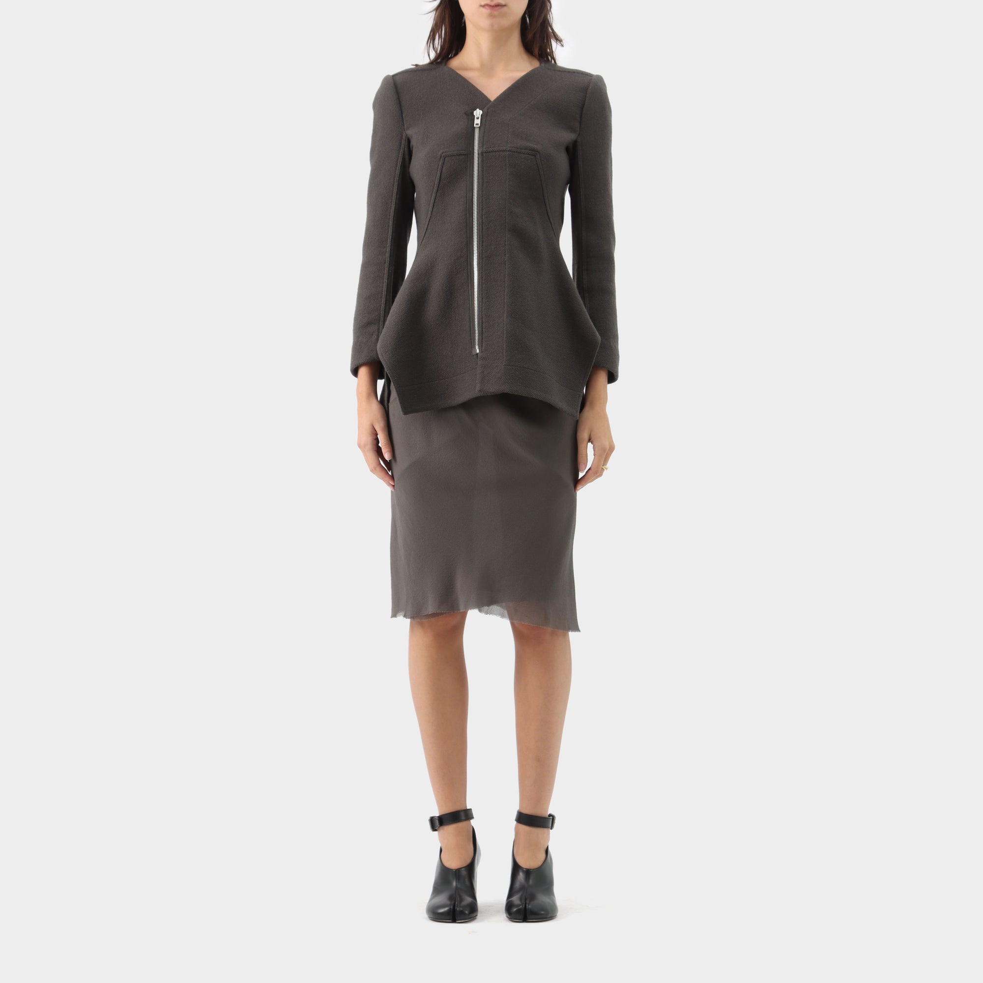 Rick Owens Wool Square Hem Jacket