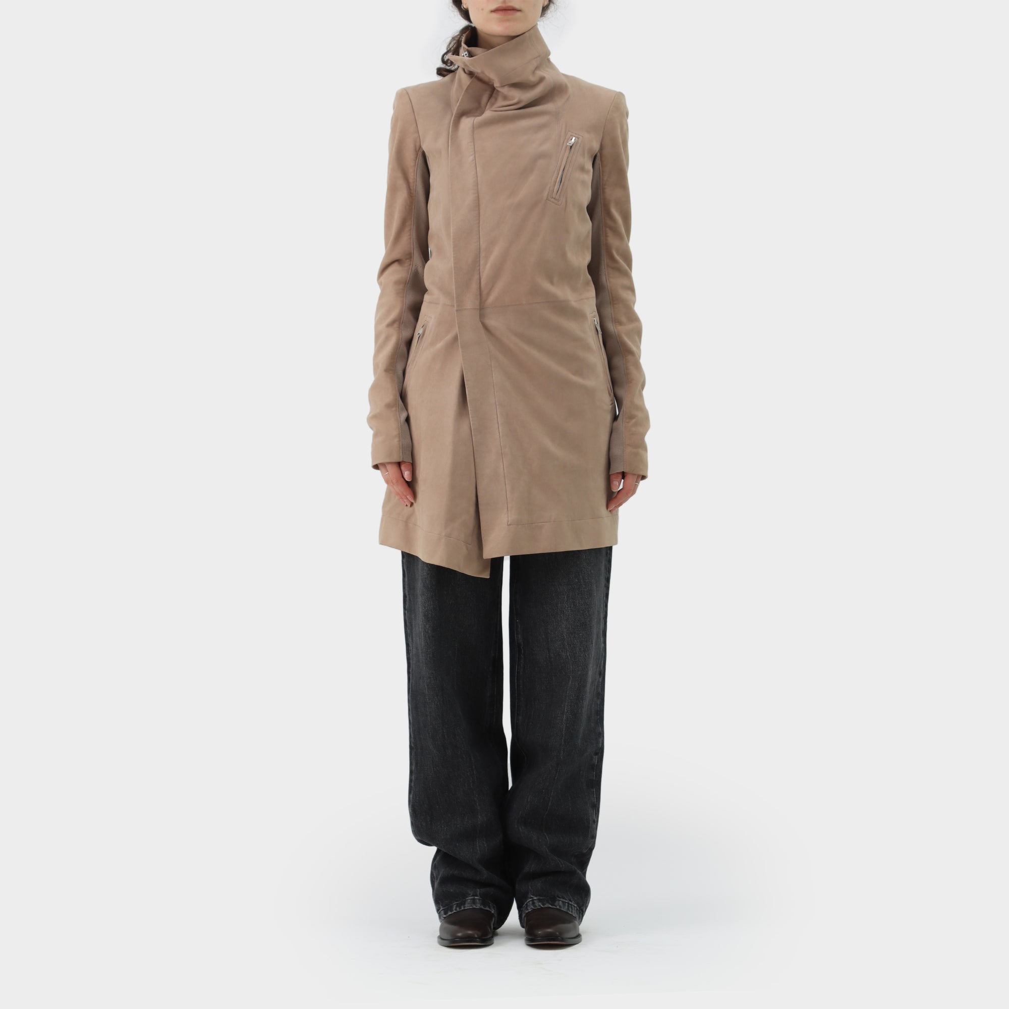 Rick Owens Suede Leather Coat