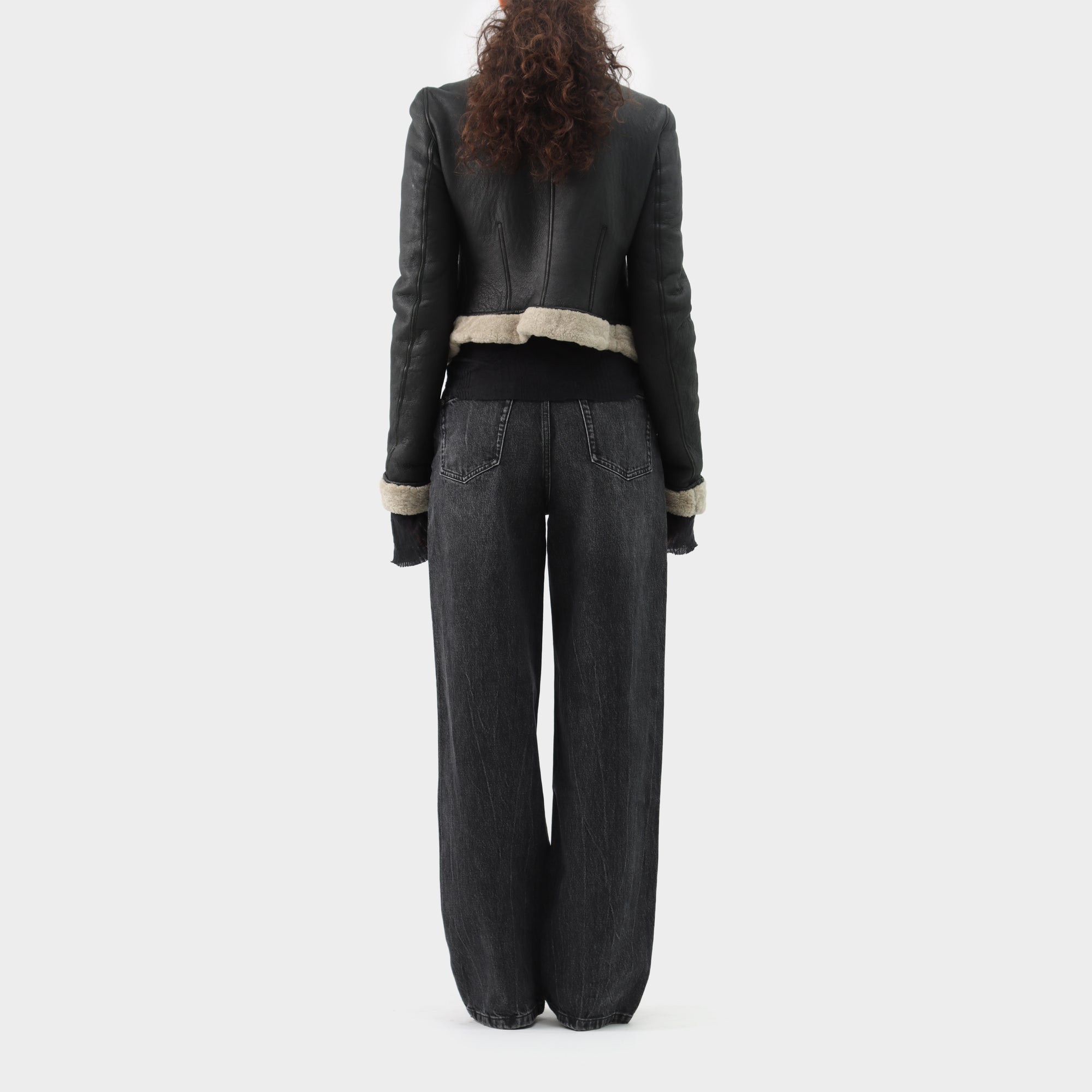 Rick Owens Lamb Leather Shearling Jacket