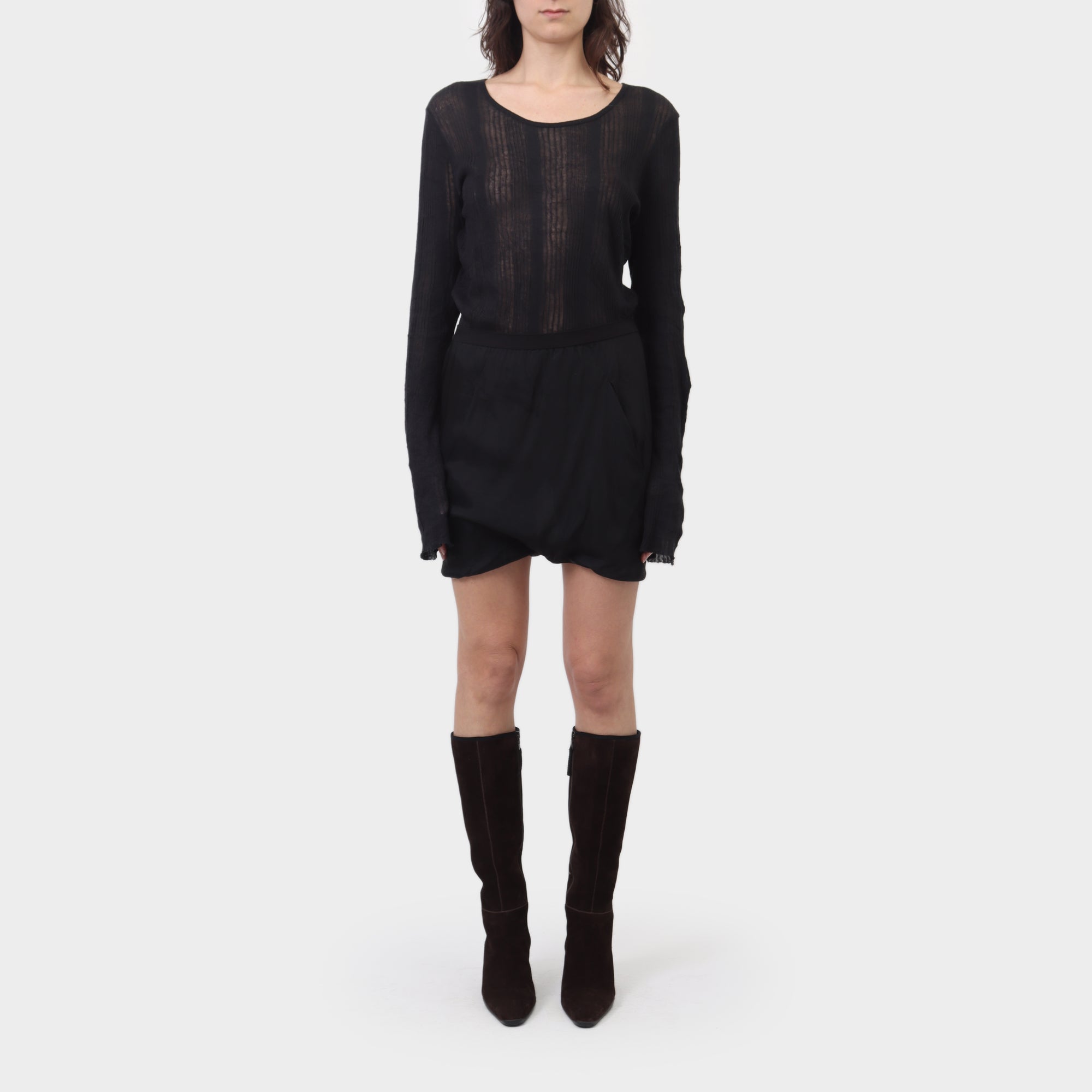 Rick Owens Elastic Waist Mini Shorts