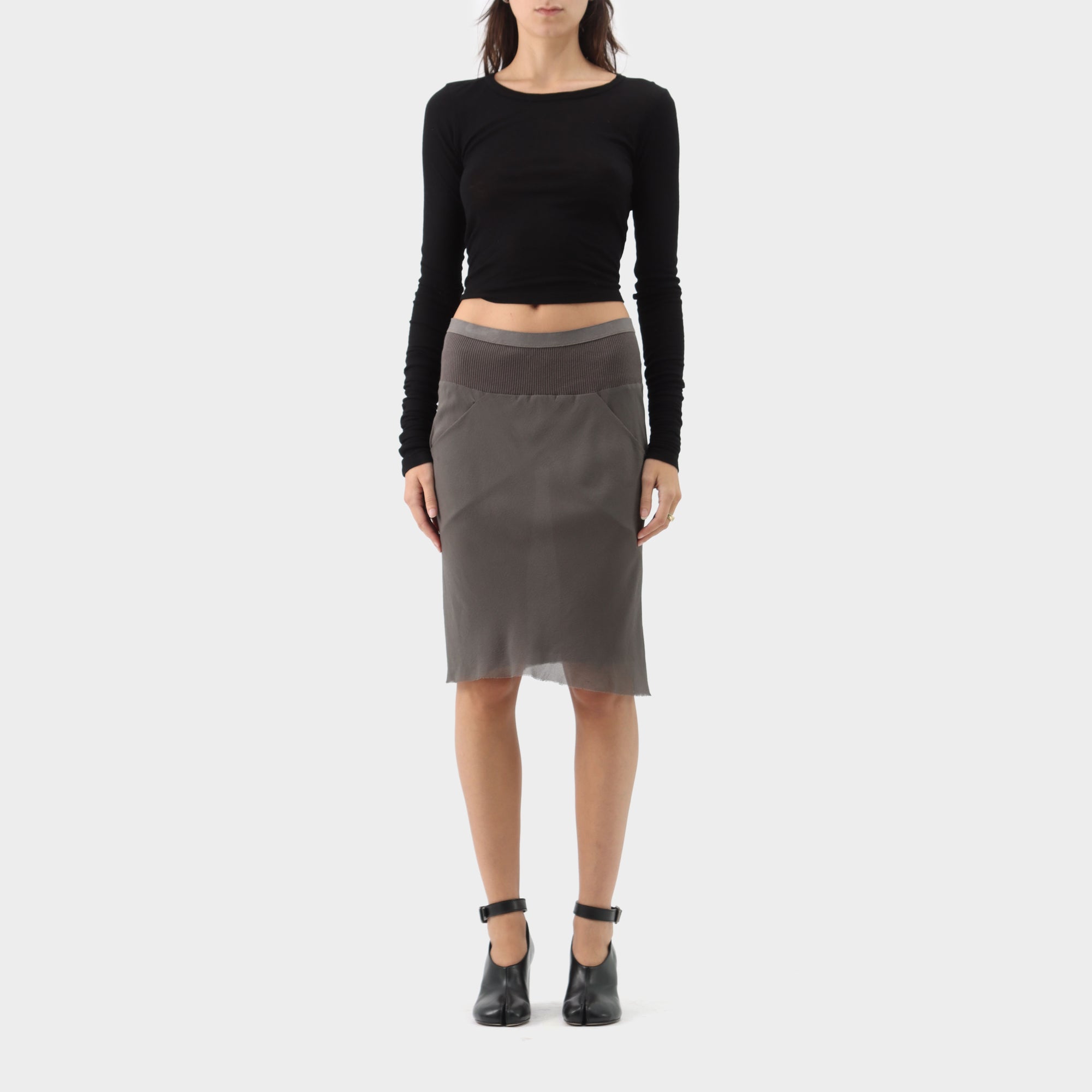 Rick Owens Silk Bias Cut Skirt