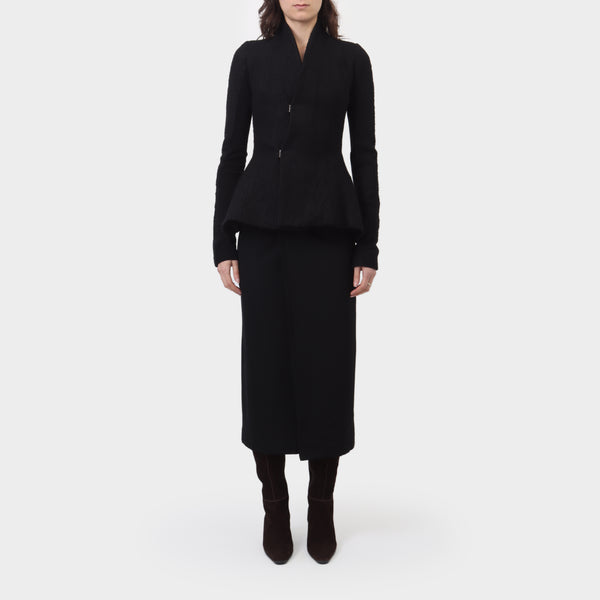 Rick Owens Silk / Wool Fitted Flare Jacket