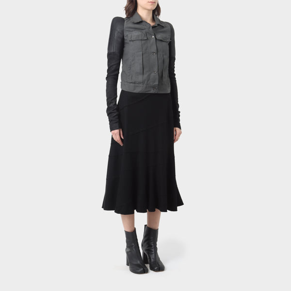 Rick Owens DRKSHDW Cropped Jacket with Padded Leather Sleeves