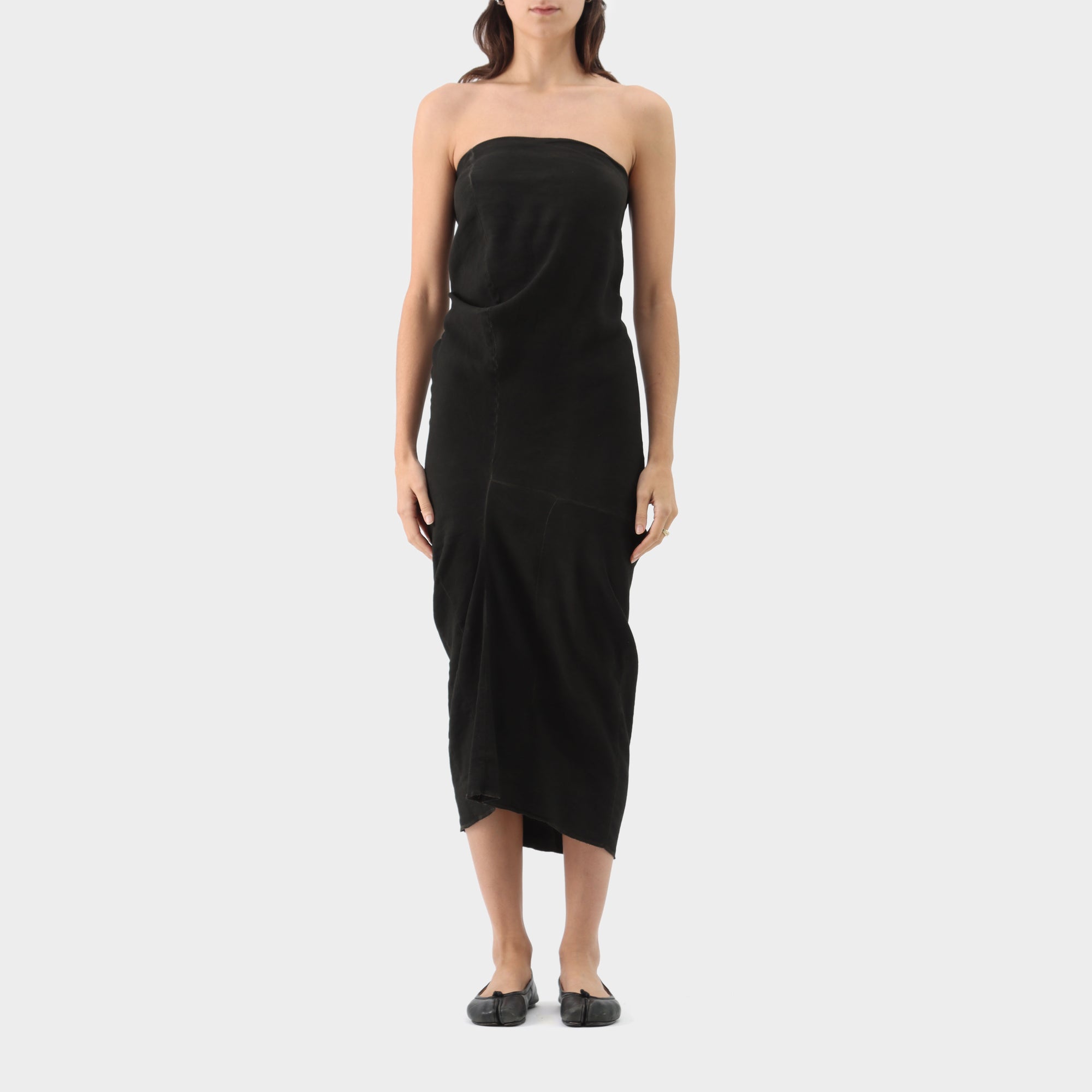 Rundholz Dip Stretch Ribbed Strapless Dress