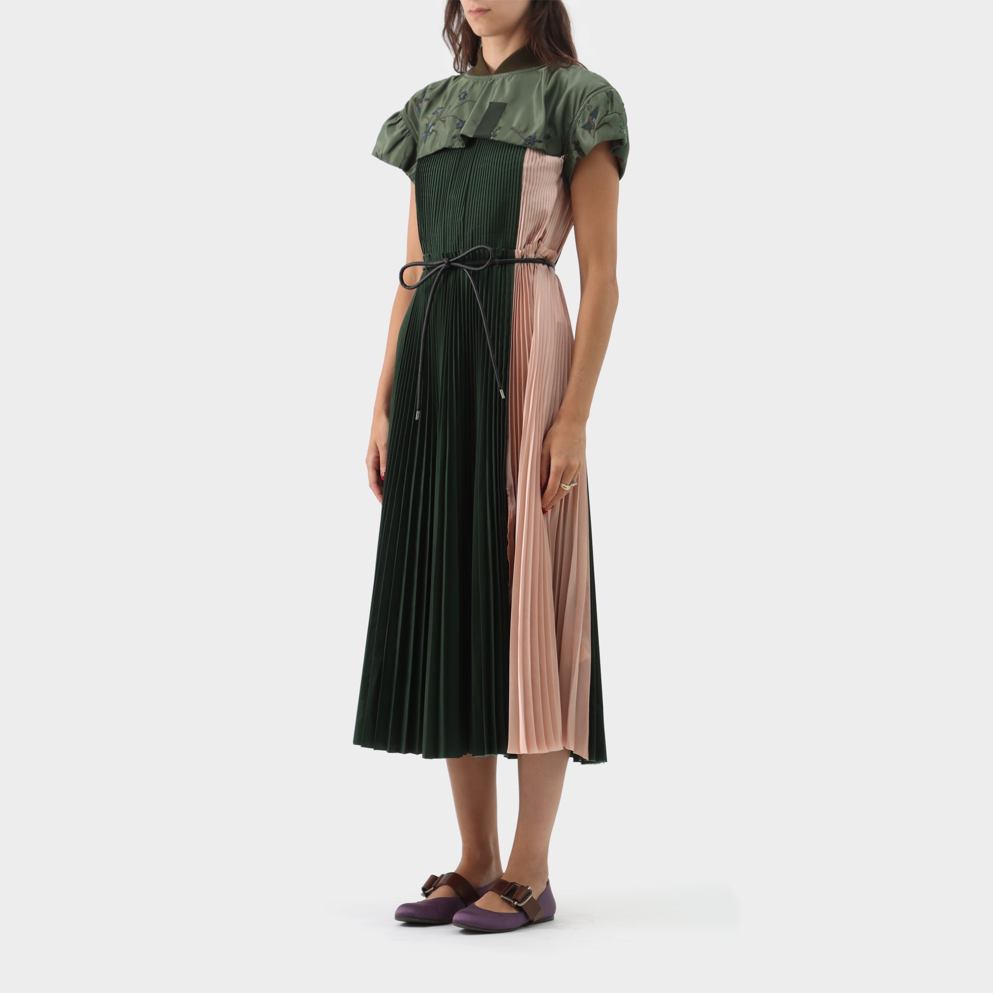 Sacai Hybrid Bolero Pleated Dress