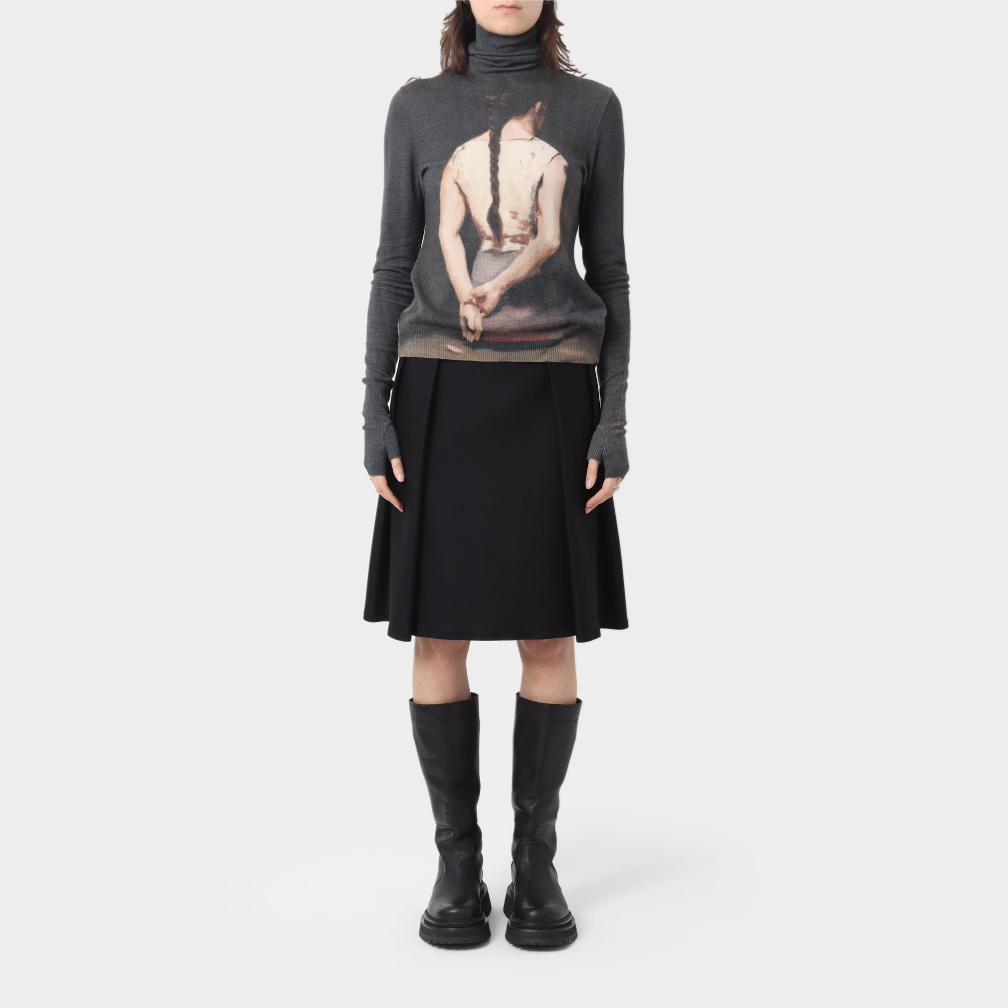 Undercover Wool Girl Print Turtleneck